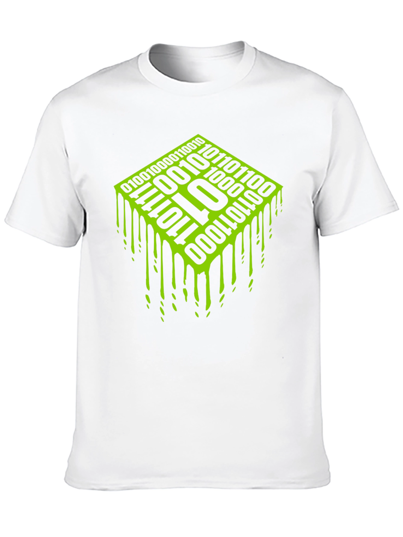 Binary Code Drip Graphic Tee - Black