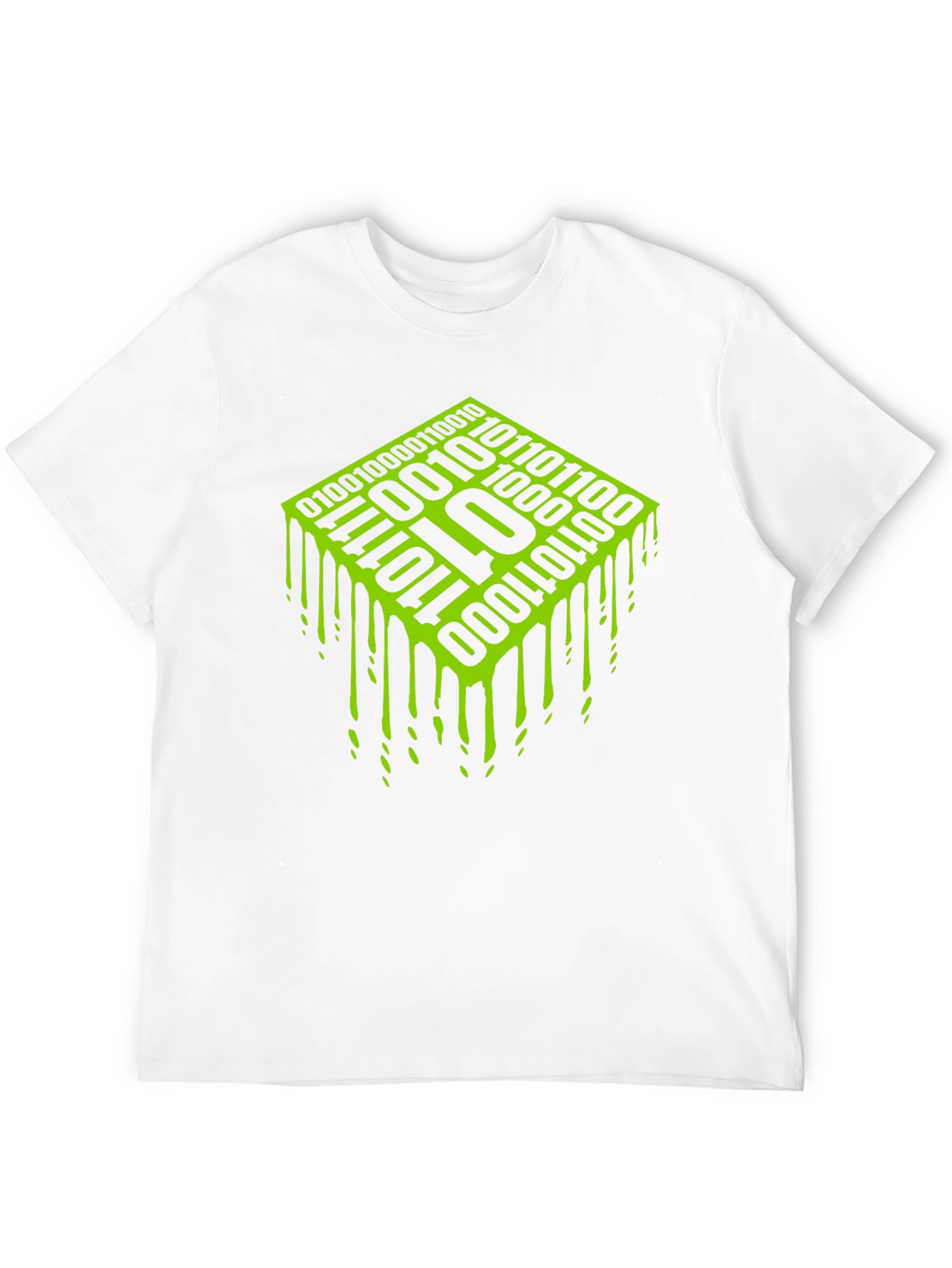 Binary Code Drip Graphic Tee - Black