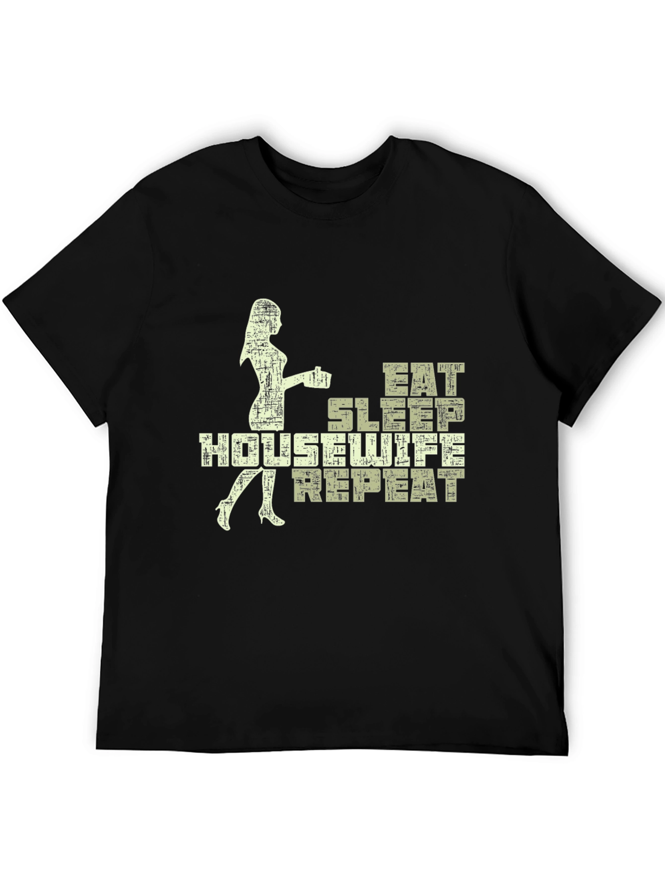 Eat Sleep Housewife Repeat Black Graphic Tee