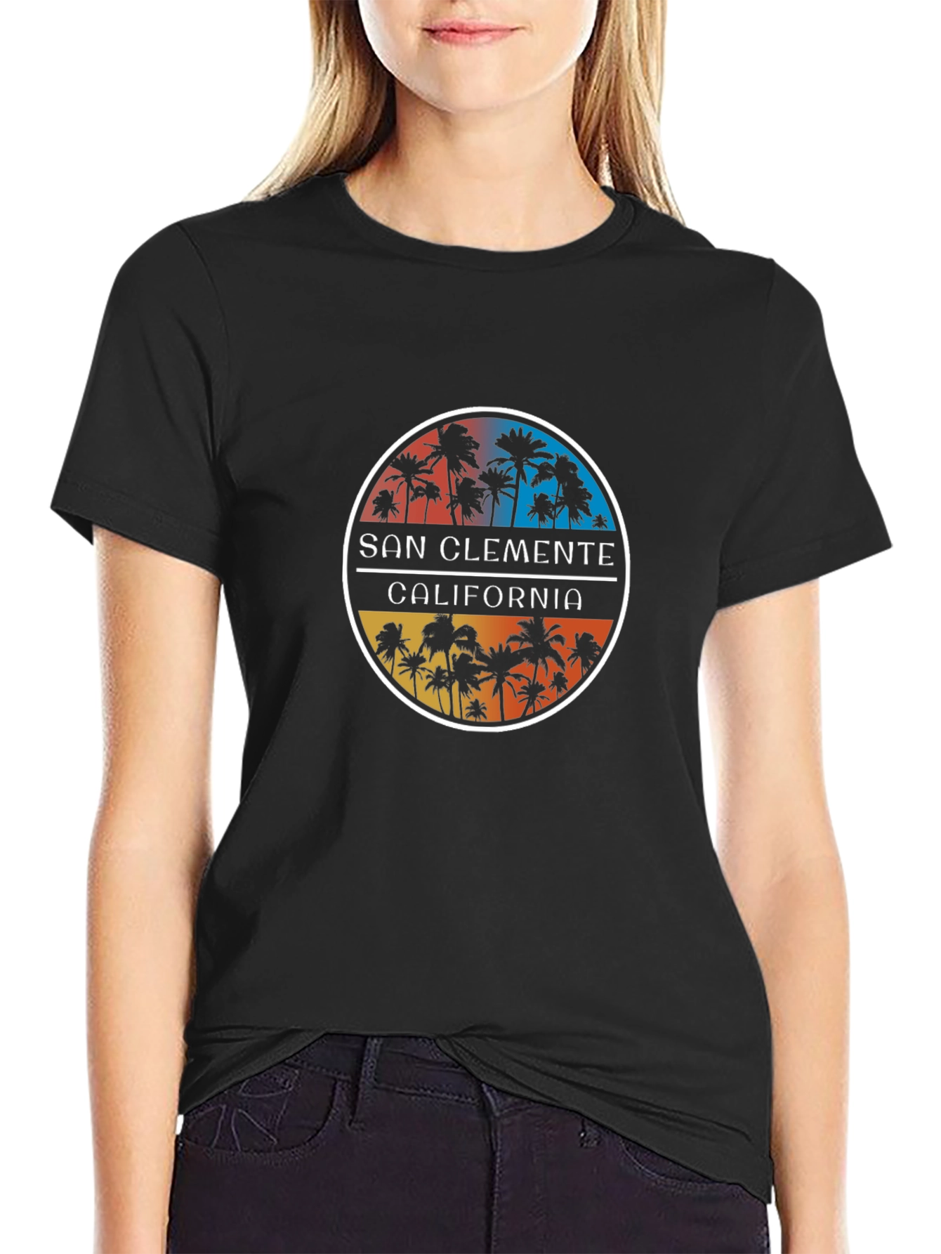 San Clemente California Palm Tree Graphic Tee
