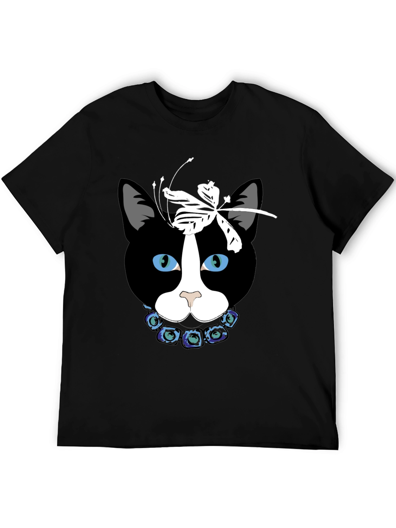 Cat with Flowers Graphic Tee