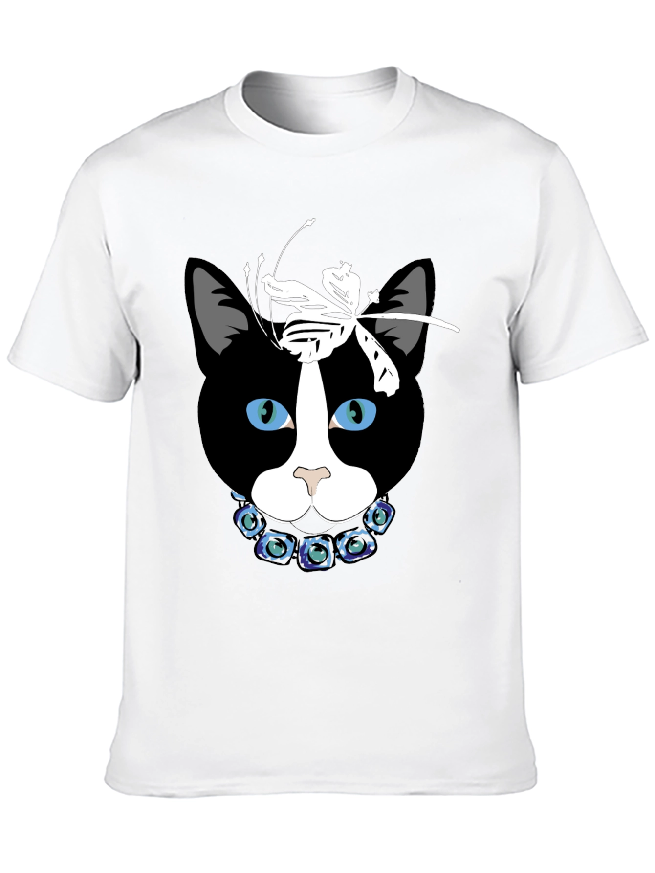 Cat with Flowers Graphic Tee