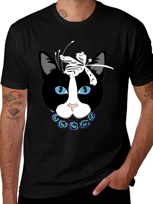 Cat with Flowers Graphic Tee