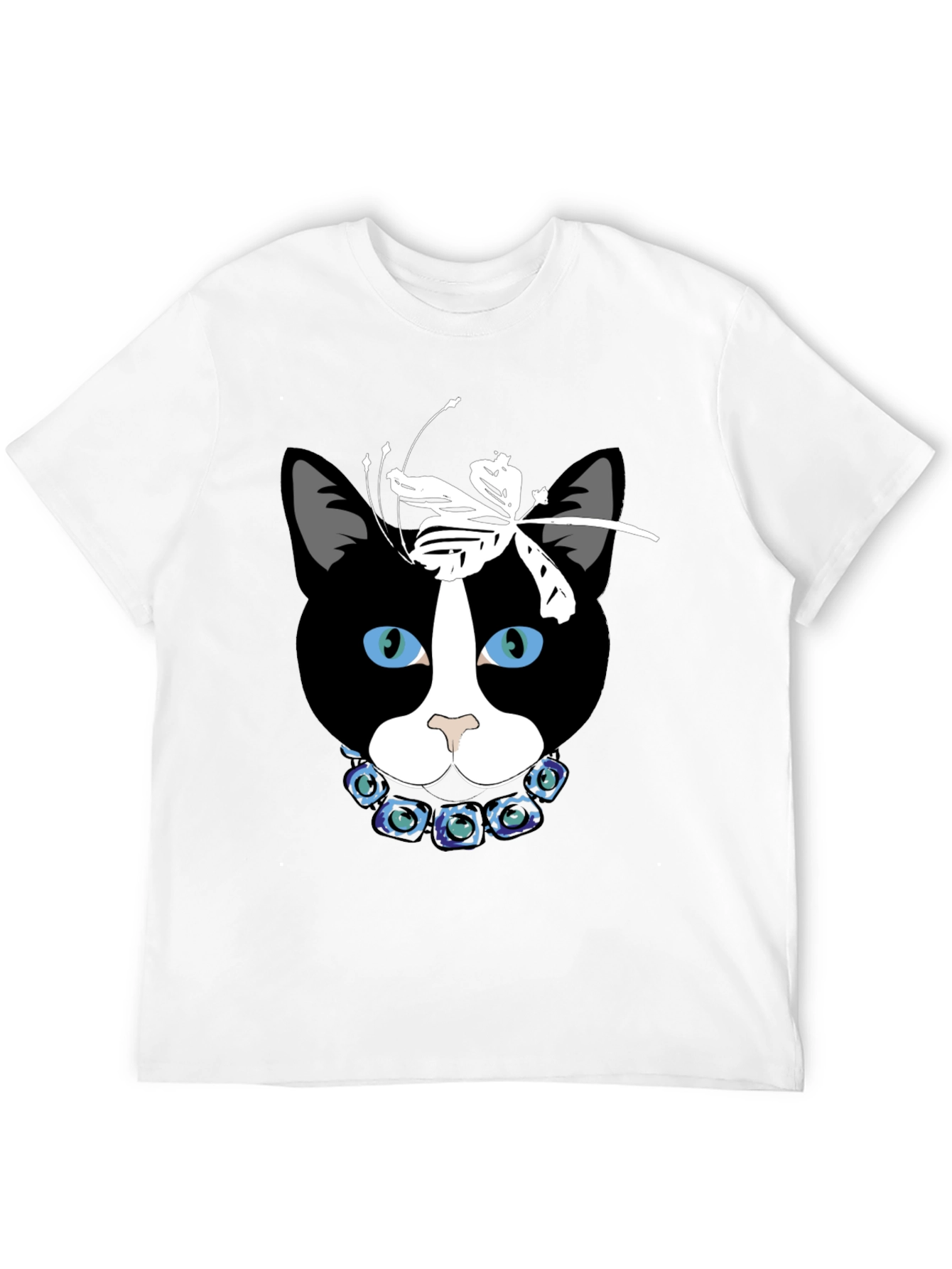 Cat with Flowers Graphic Tee