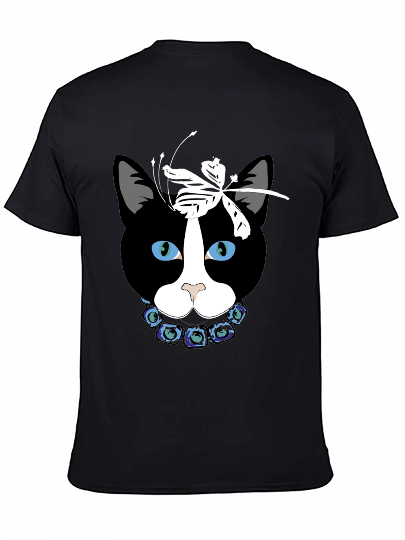 Cat with Flowers Graphic Tee