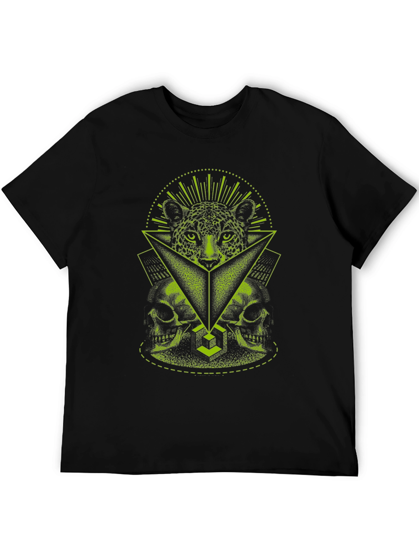 Geometric Leopard Skull Graphic T-Shirt