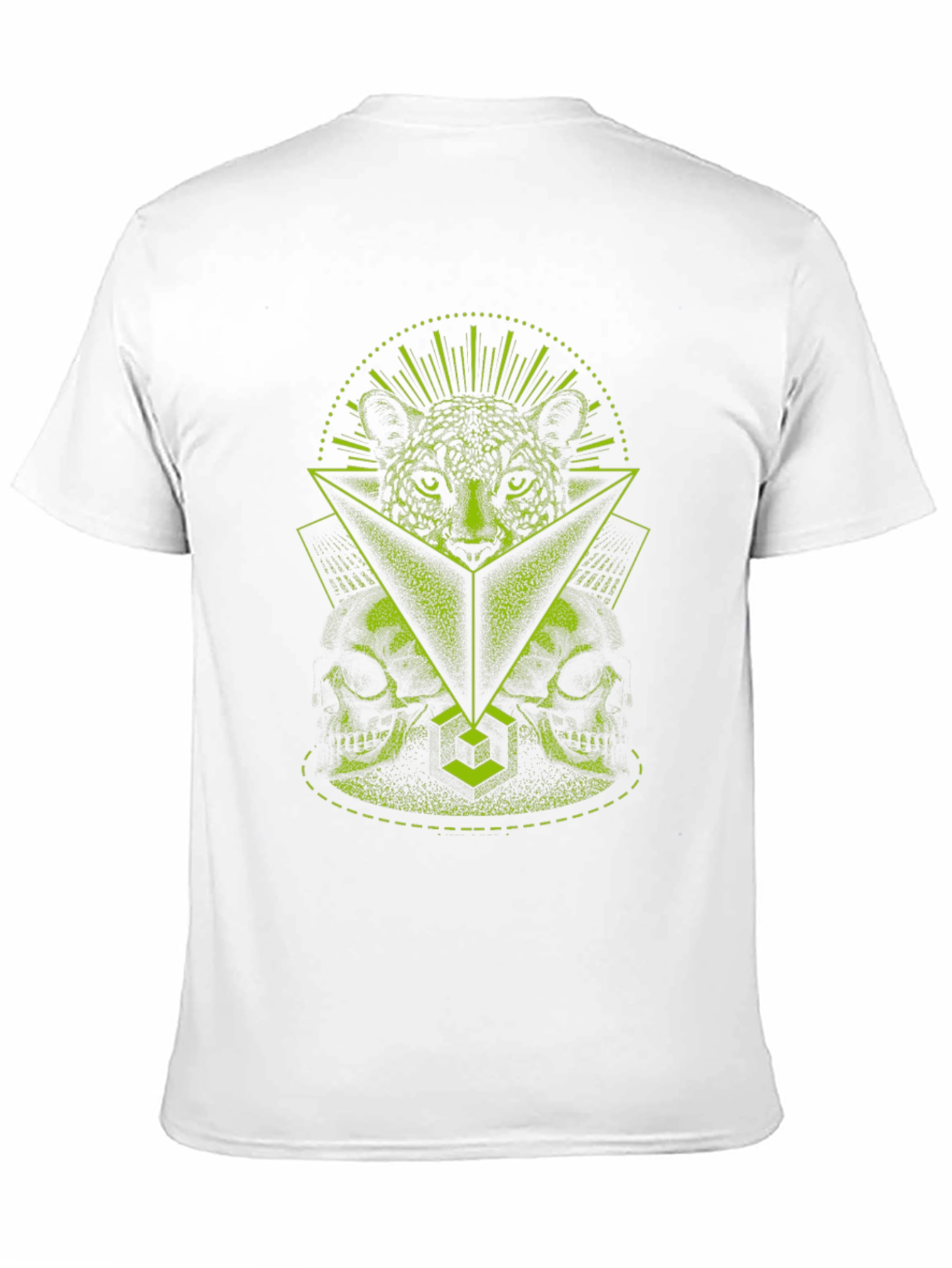 Geometric Leopard Skull Graphic T-Shirt