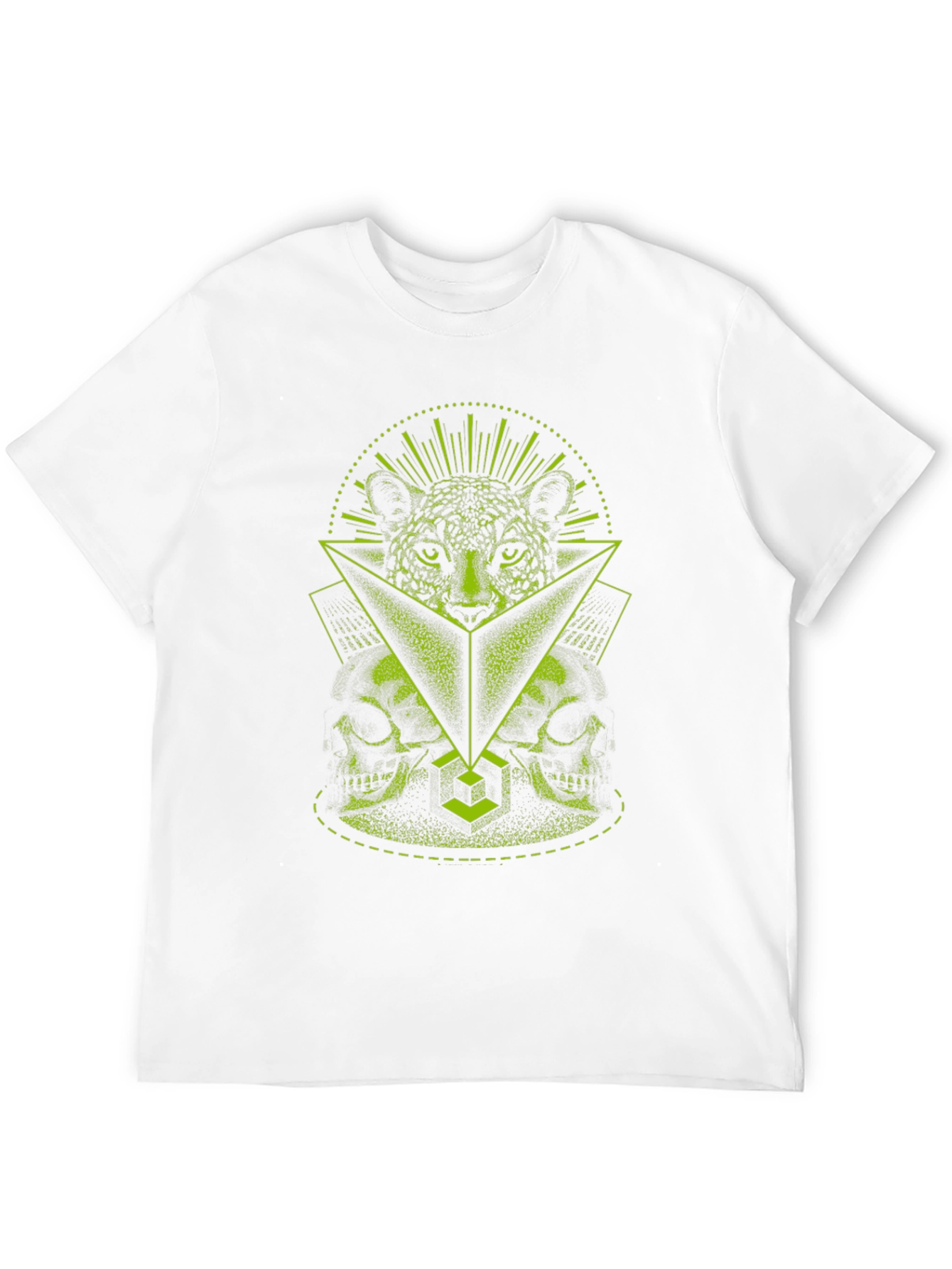 Geometric Leopard Skull Graphic T-Shirt
