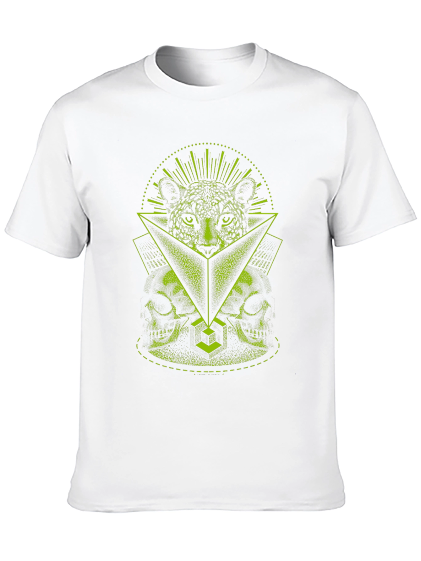 Geometric Leopard Skull Graphic T-Shirt