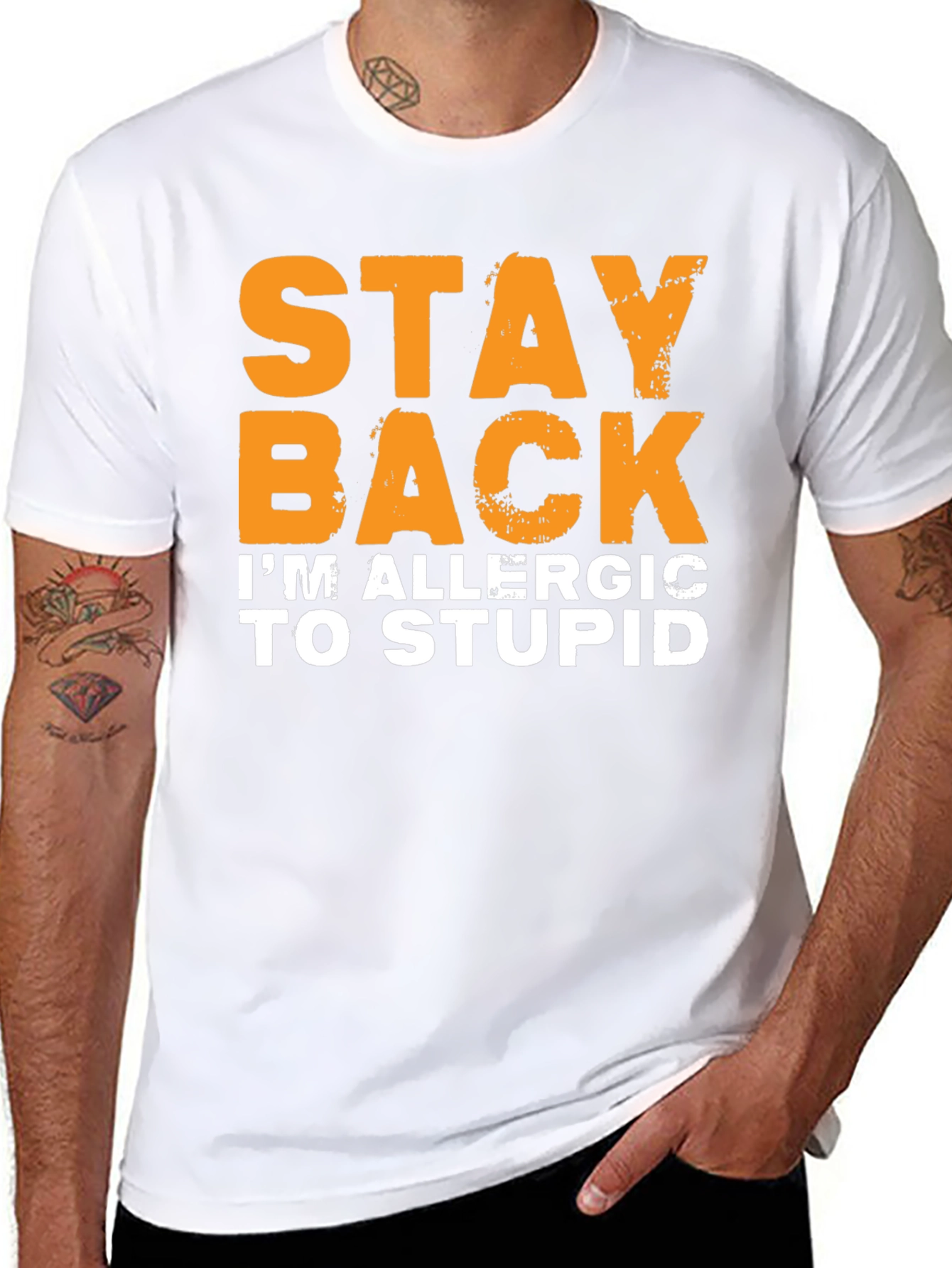 Funny Stay Back Allergic to Stupid T-Shirt