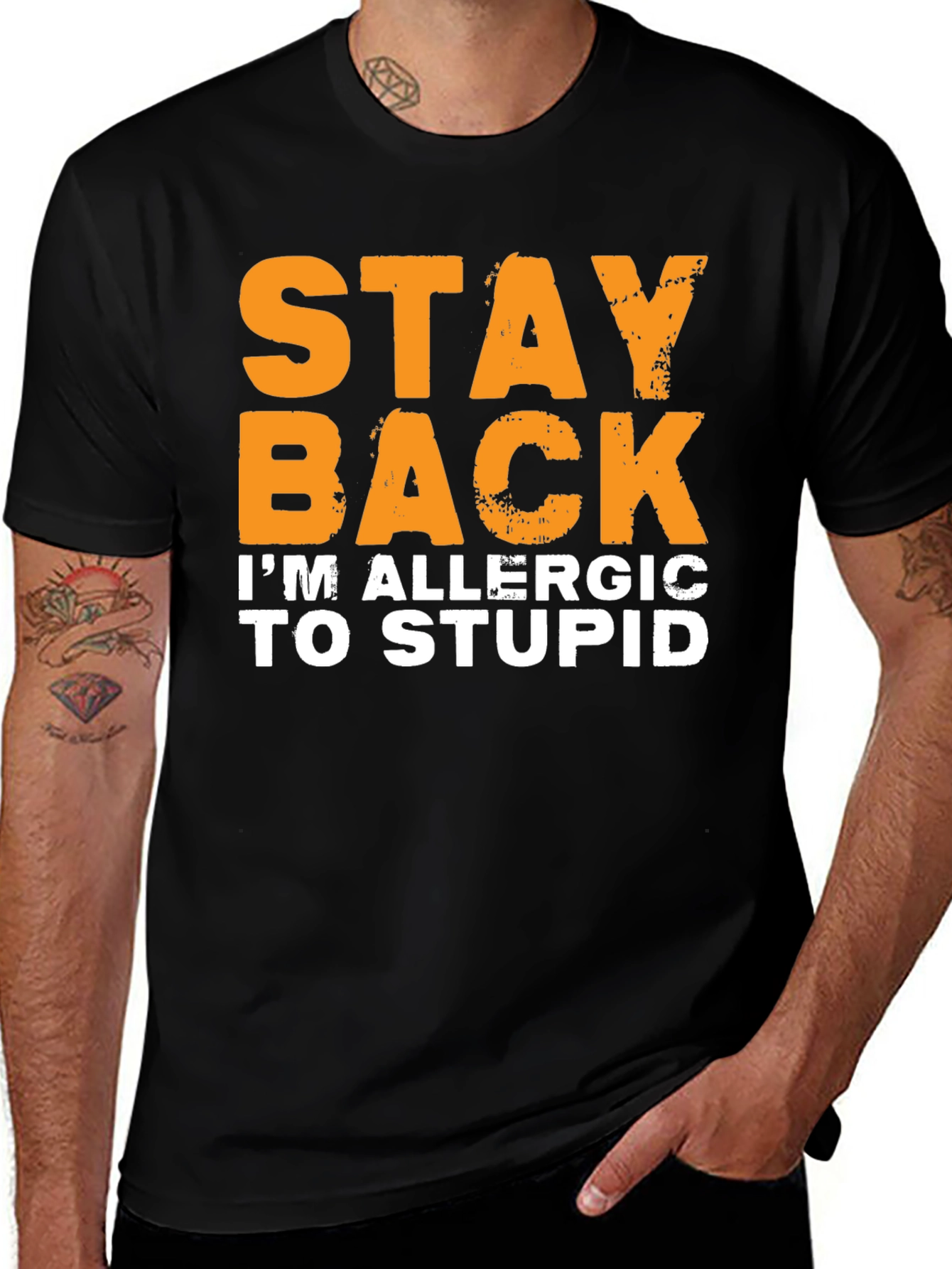 Funny Stay Back Allergic to Stupid T-Shirt