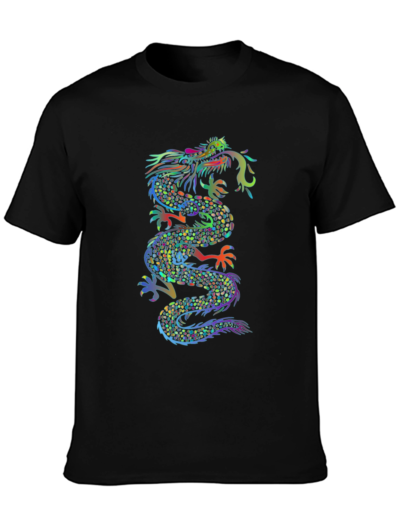 Dragon Graphic Print Black T-Shirt