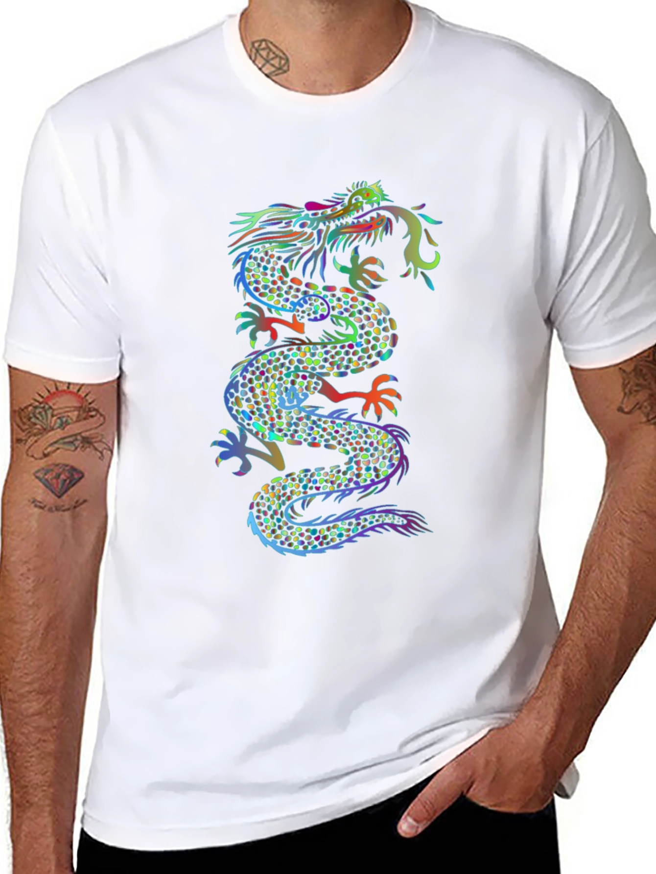 Dragon Graphic Print Black T-Shirt