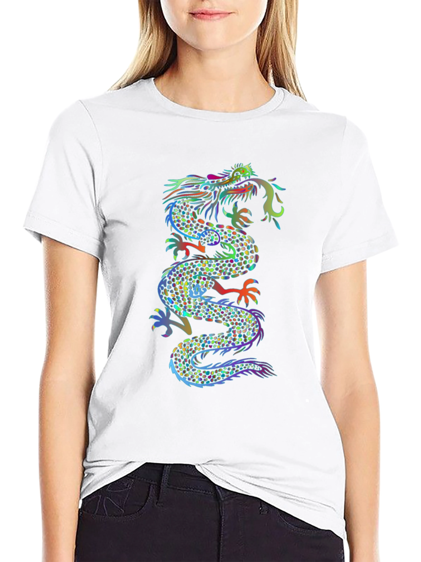 Dragon Graphic Print Black T-Shirt