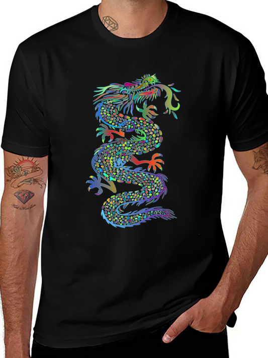 Dragon Graphic Print Black T-Shirt