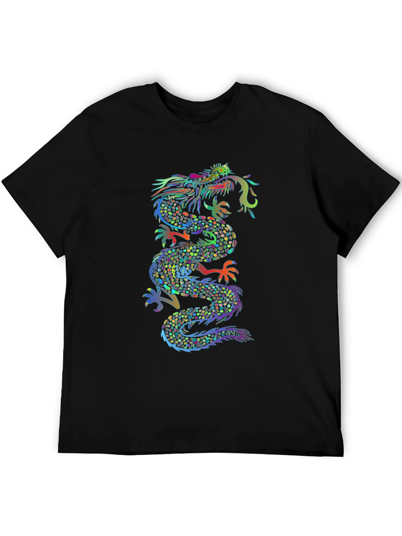 Dragon Graphic Print Black T-Shirt