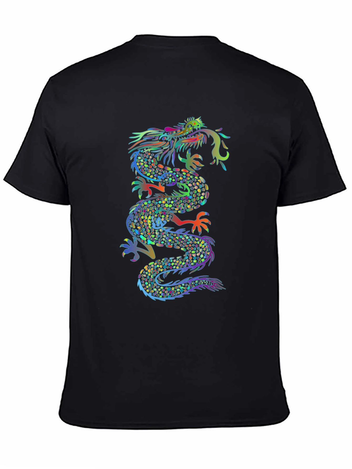 Dragon Graphic Print Black T-Shirt