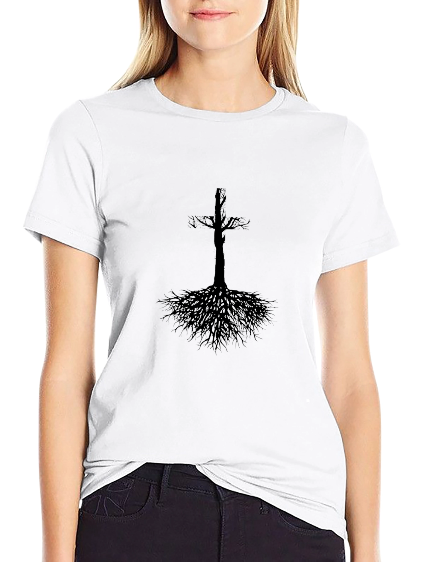 Gothic Tree Roots T-Shirt - Black Graphic Tee