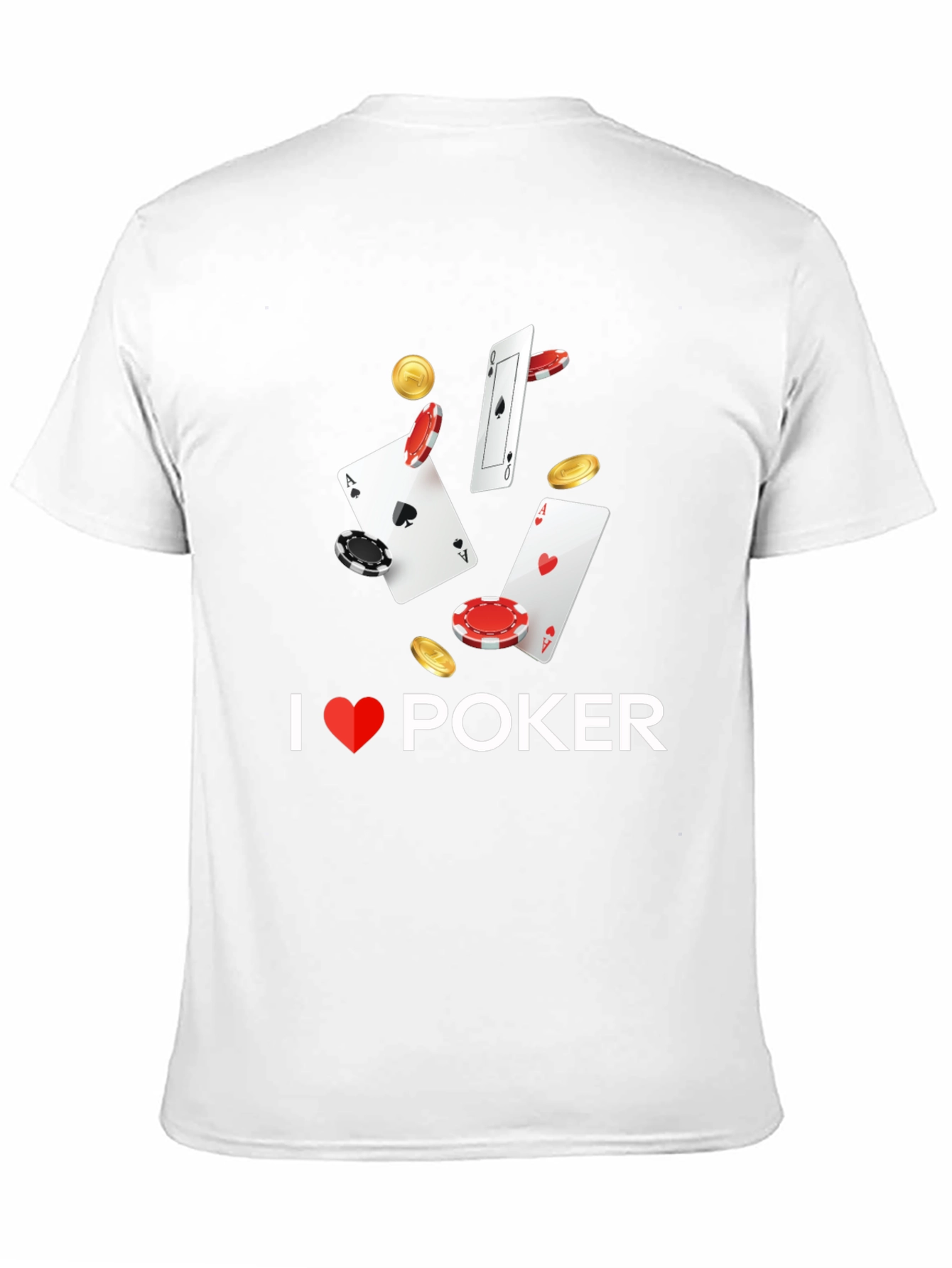 I Love Poker Graphic T-Shirt - Black Cotton Blend