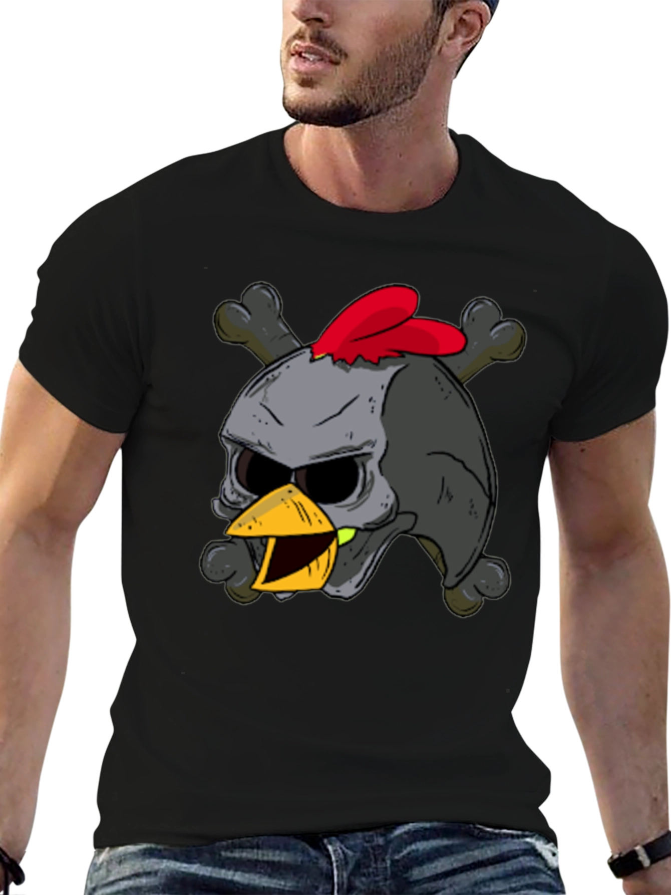 Skull Chicken Graphic T-Shirt - Dark Humor Tee