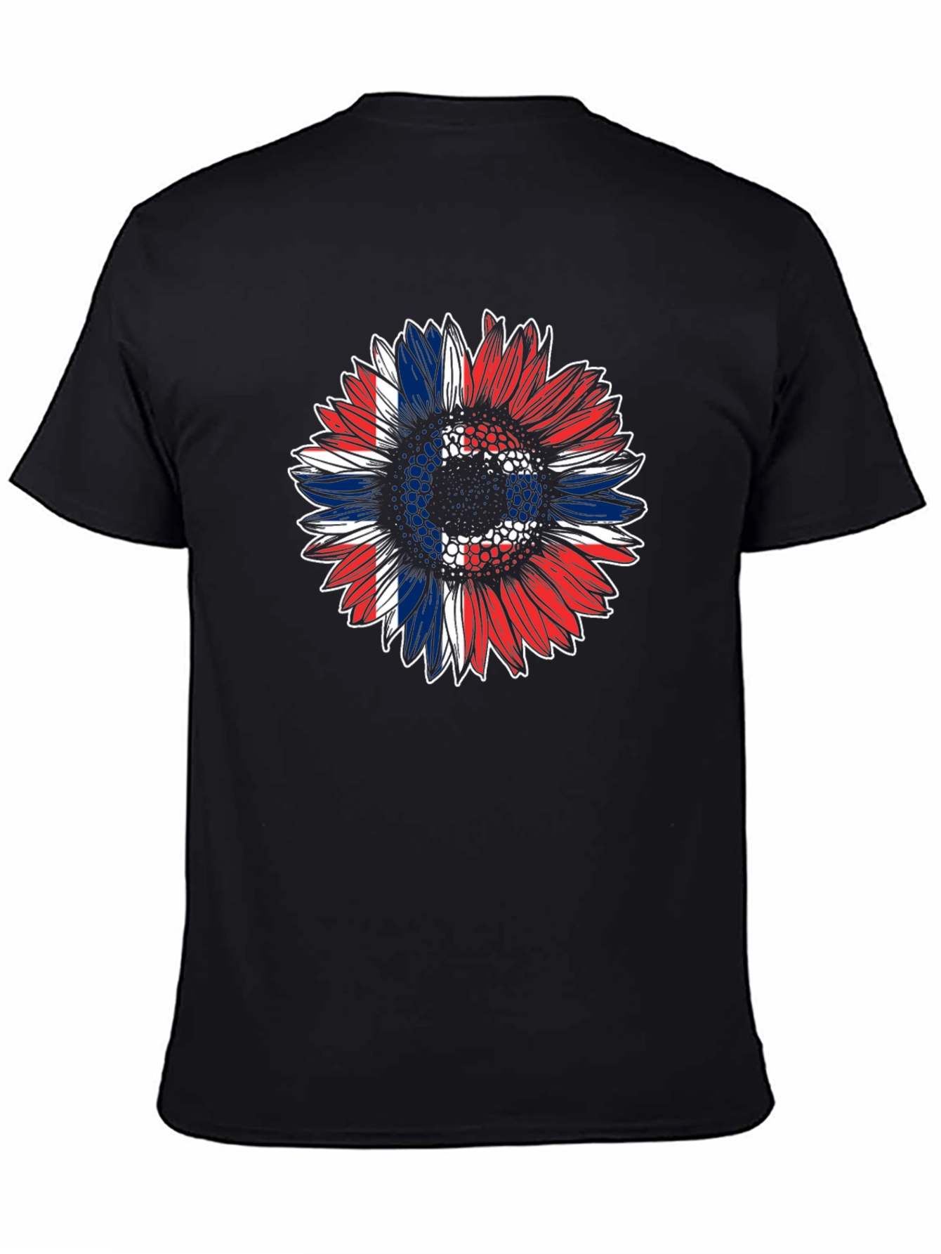 Patriotic Sunflower Graphic Tee - Black
