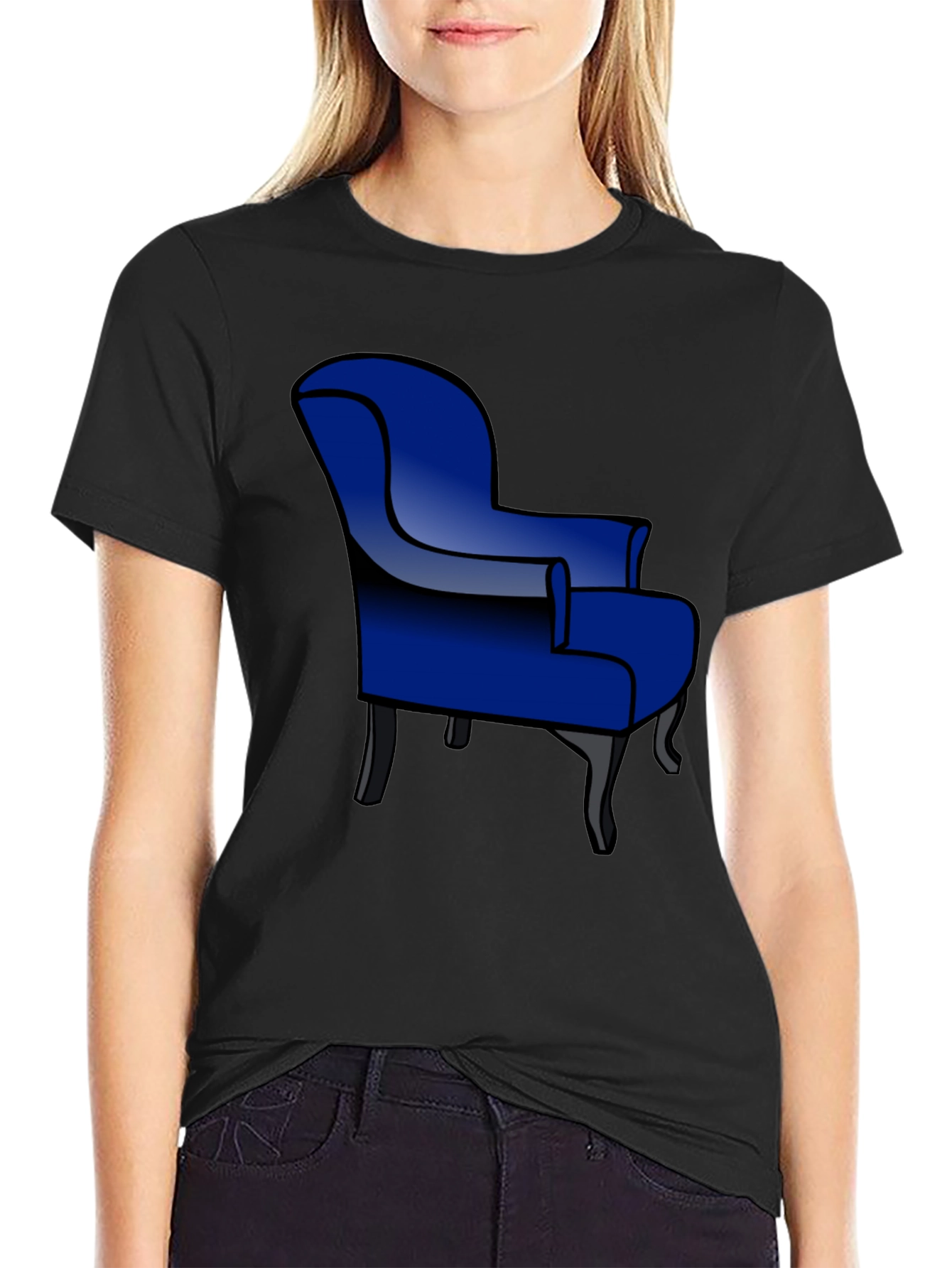 Blue Armchair Graphic T-Shirt - Stylish Comfort
