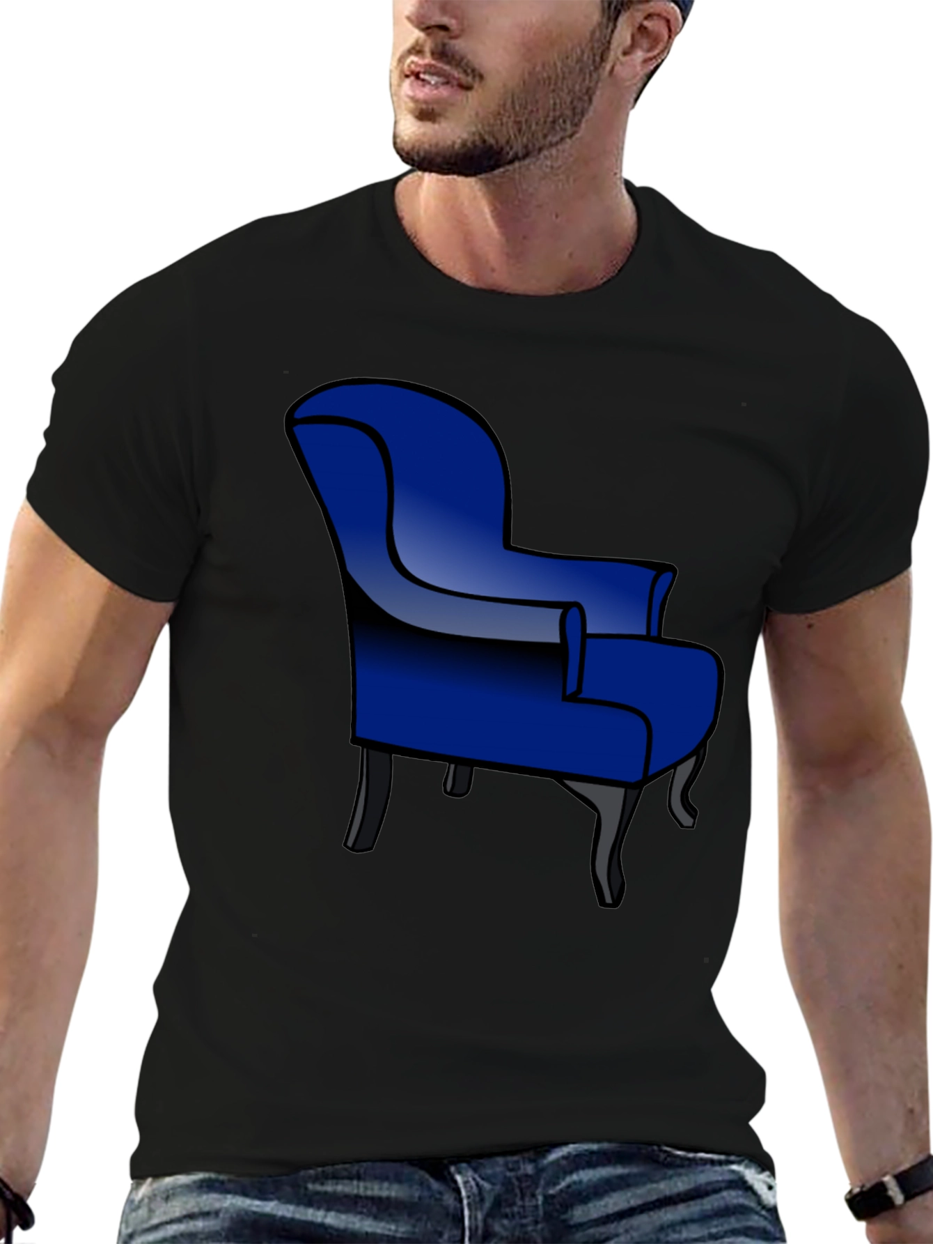Blue Armchair Graphic T-Shirt - Stylish Comfort