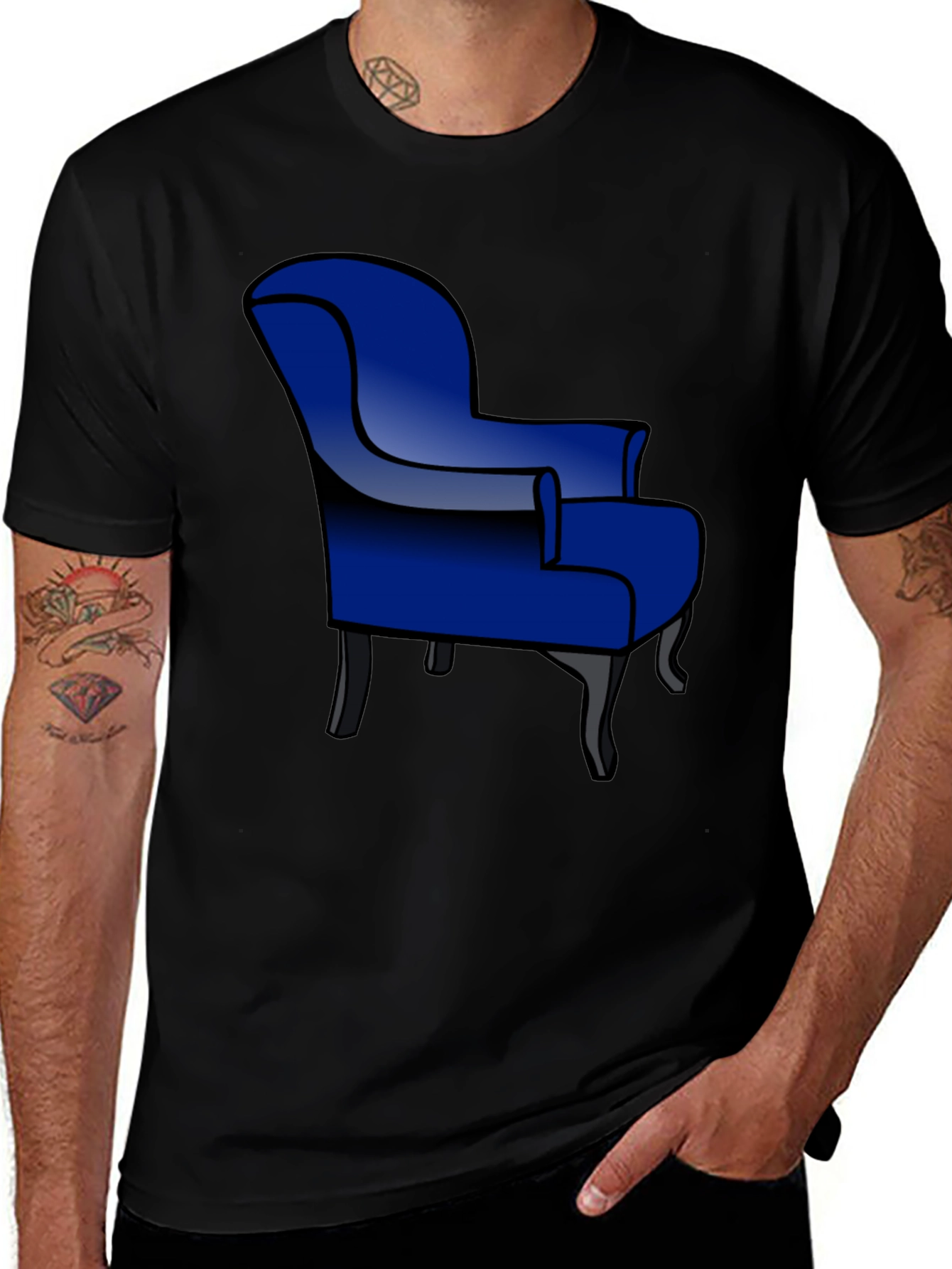 Blue Armchair Graphic T-Shirt - Stylish Comfort