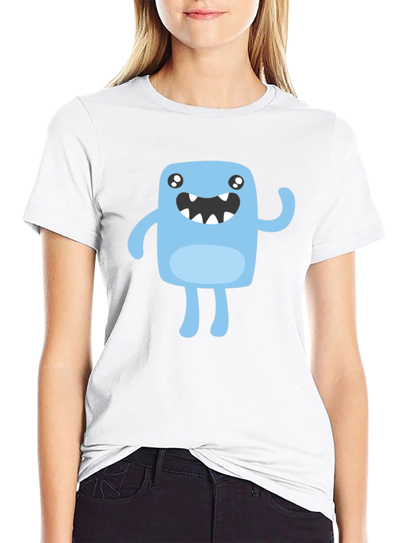 Cute Monster Graphic T-Shirt - Black