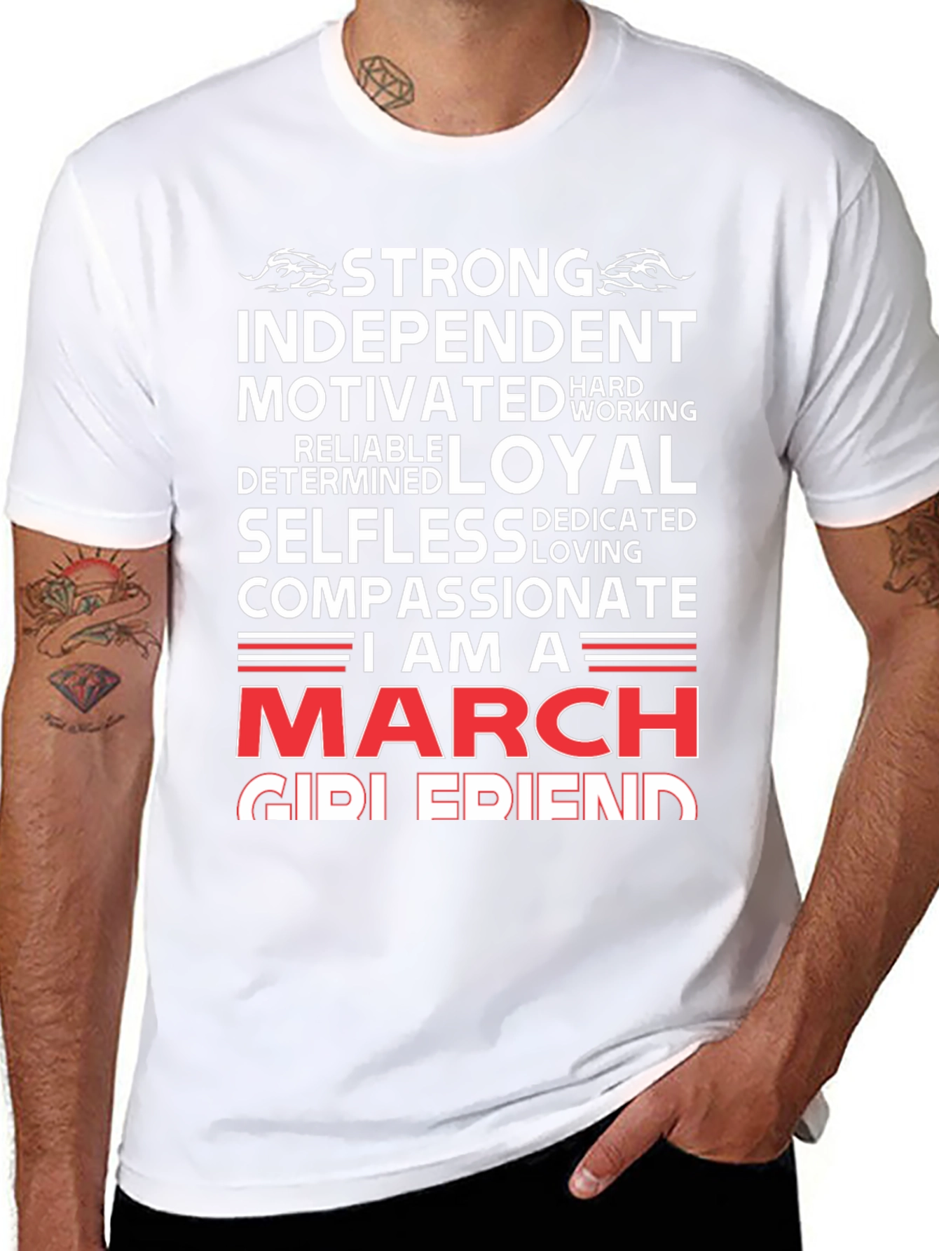 Strong March Girlfriend T-Shirt - Birthday Gift