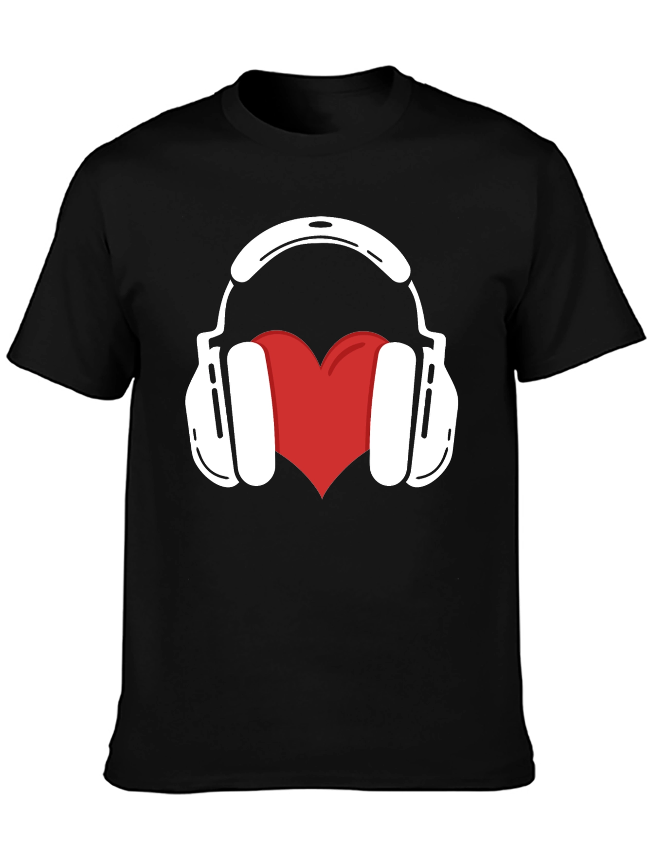 Music Lover Tee: Heart Headphones Graphic T-Shirt
