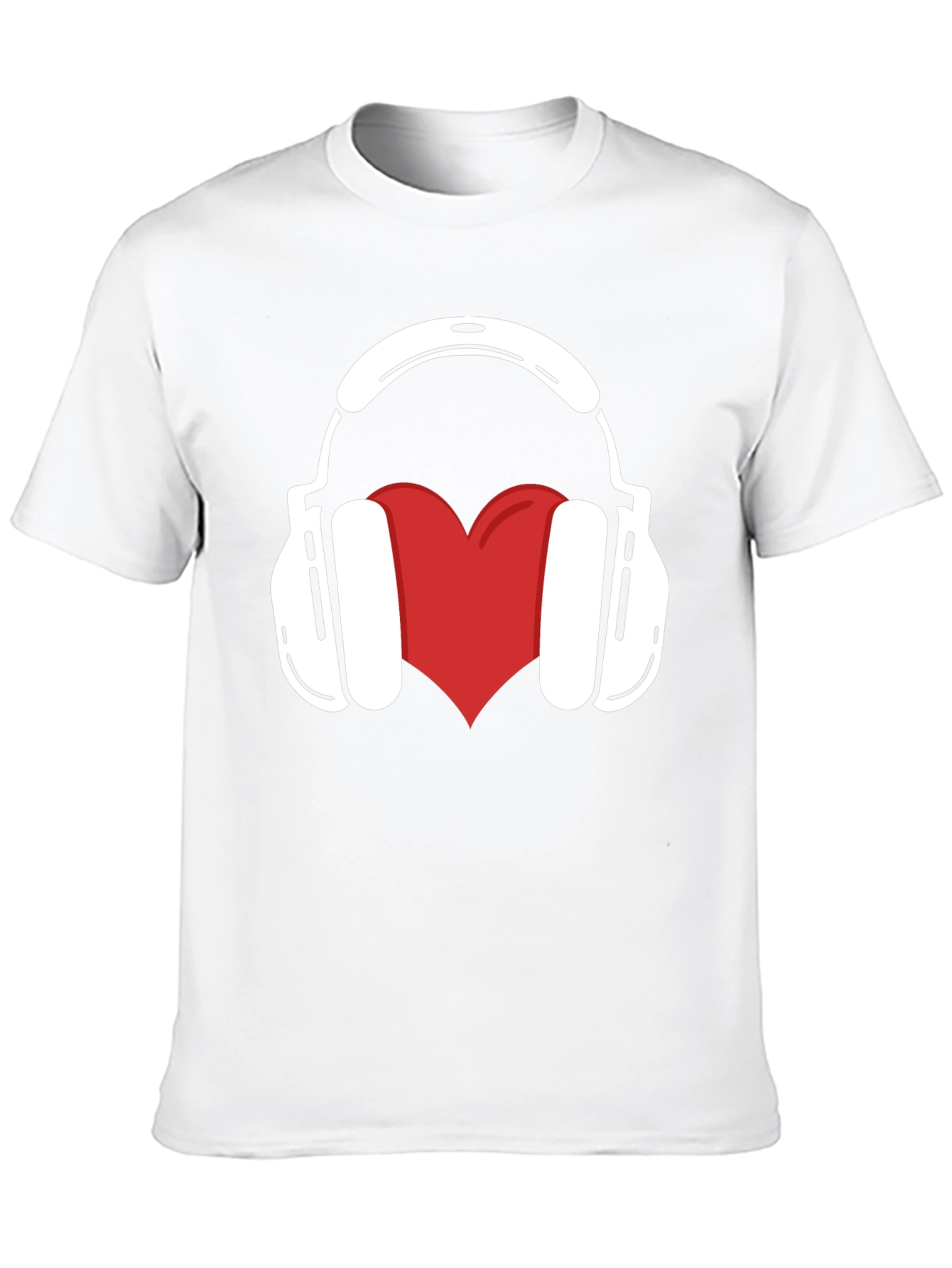 Music Lover Tee: Heart Headphones Graphic T-Shirt