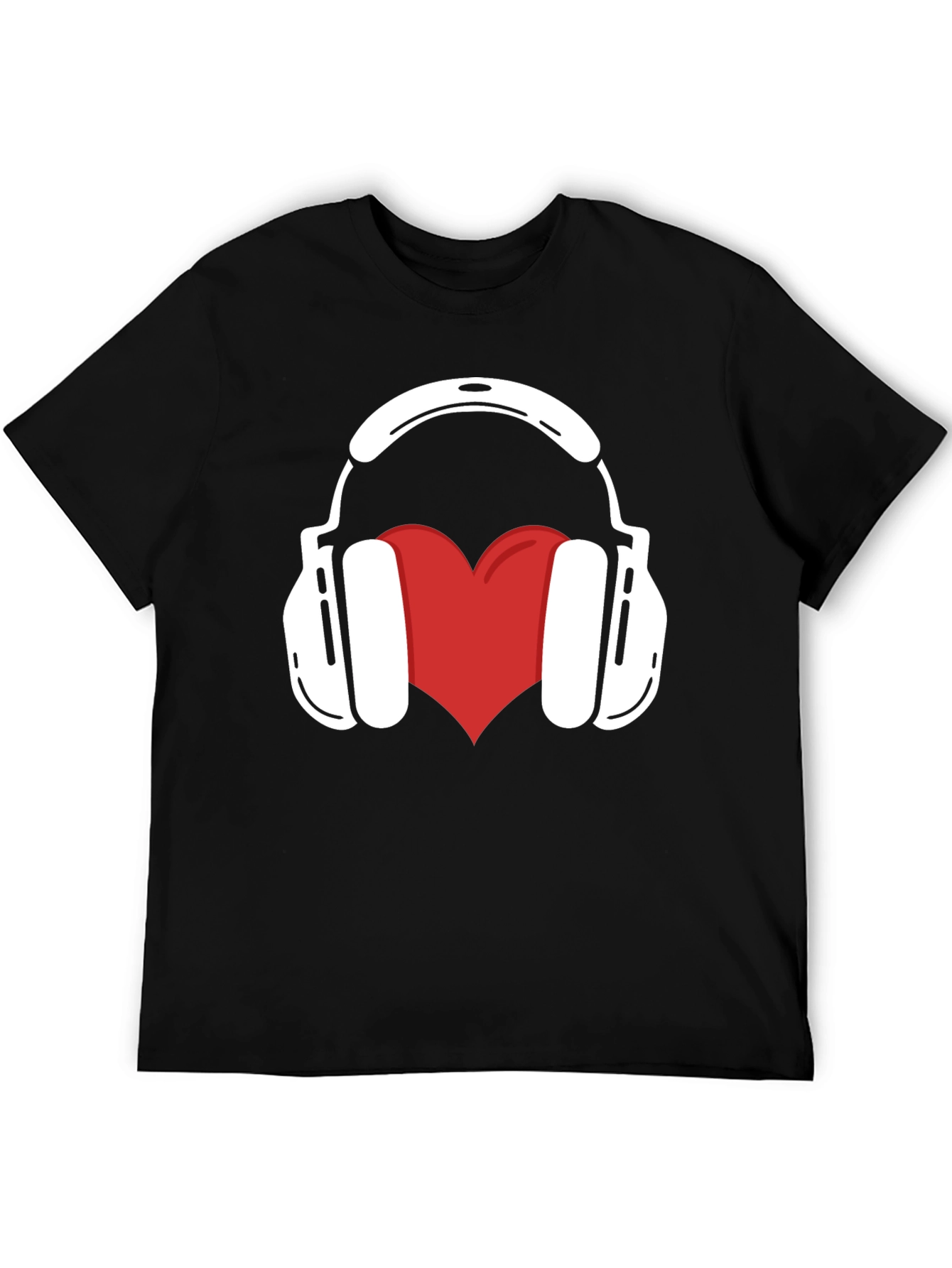 Music Lover Tee: Heart Headphones Graphic T-Shirt