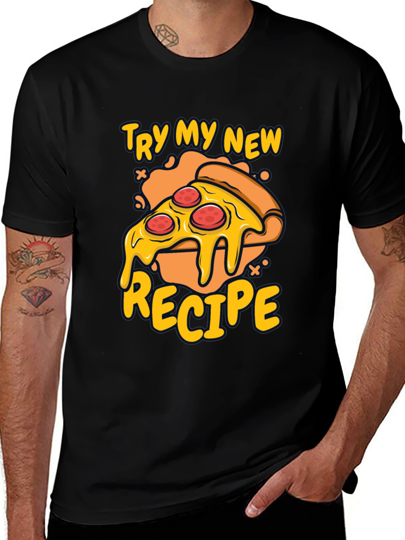 Pizza Recipe Graphic Tee - Casual Wear