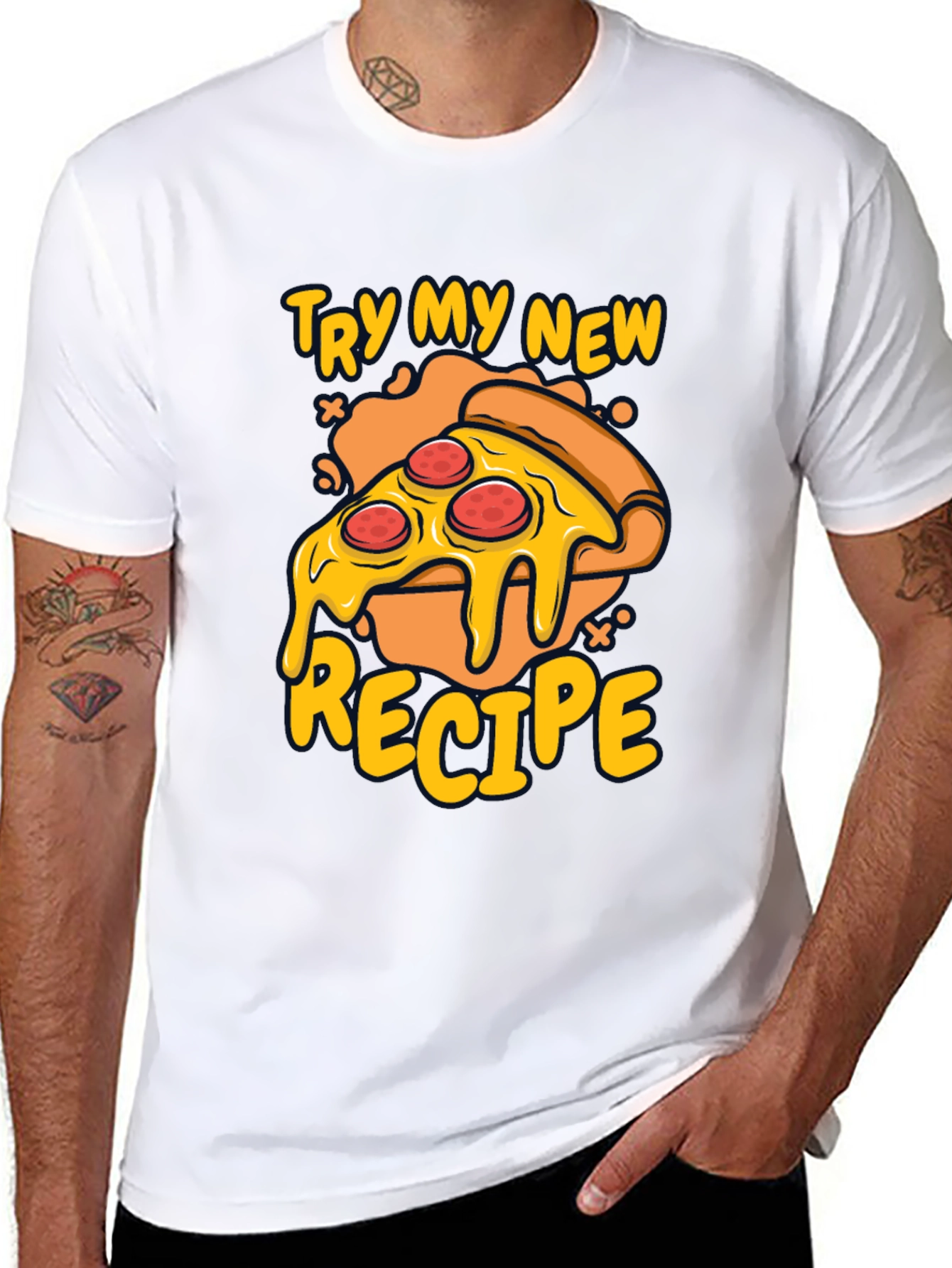 Pizza Recipe Graphic Tee - Casual Wear
