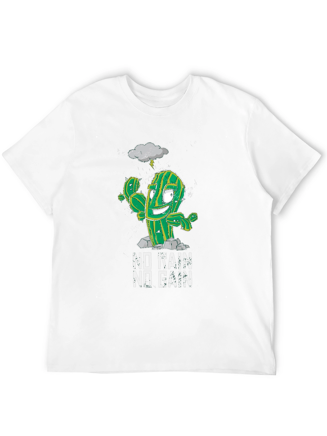 Funny Cactus Gym T-Shirt - No Rain No Gain