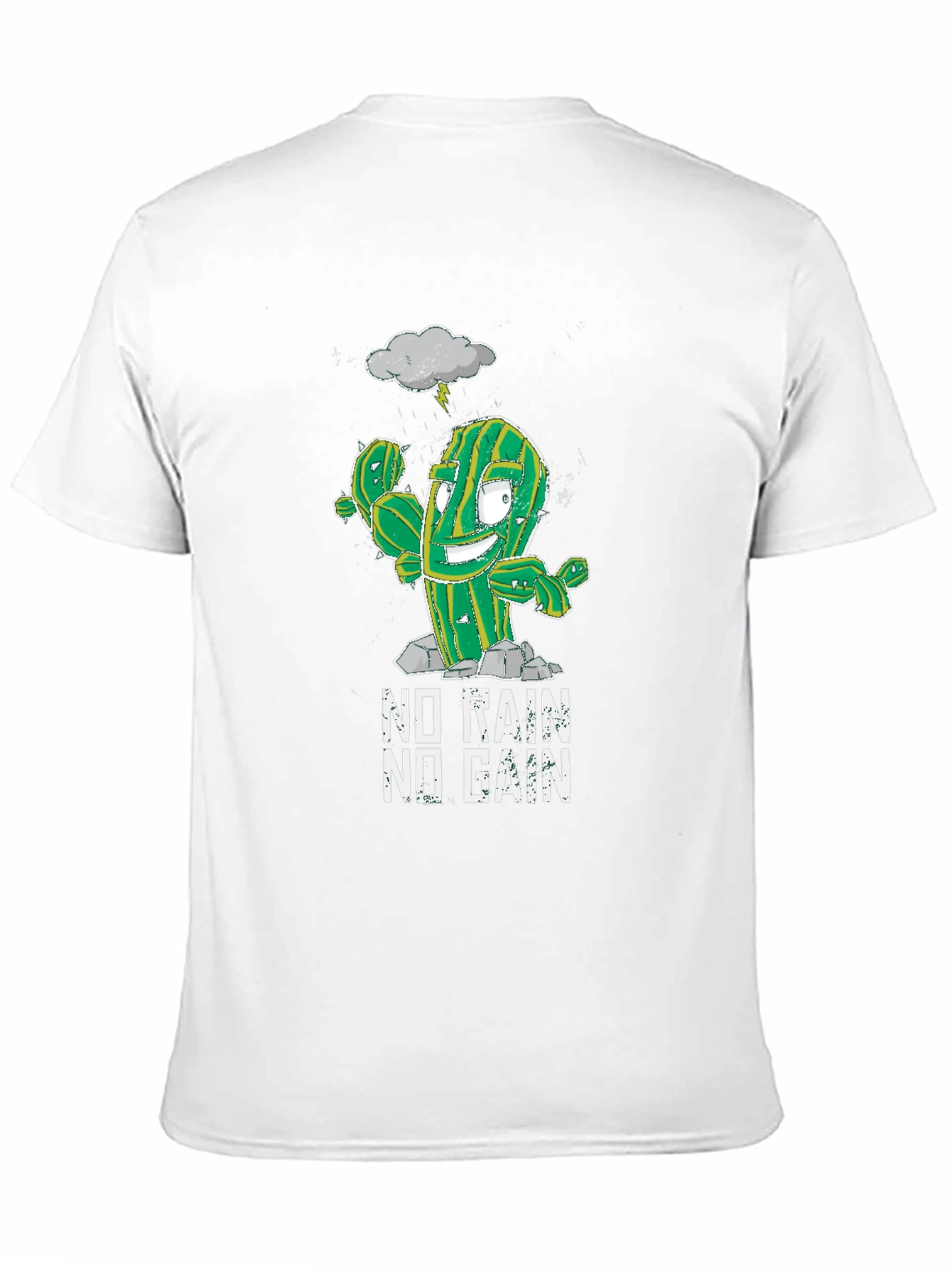 Funny Cactus Gym T-Shirt - No Rain No Gain