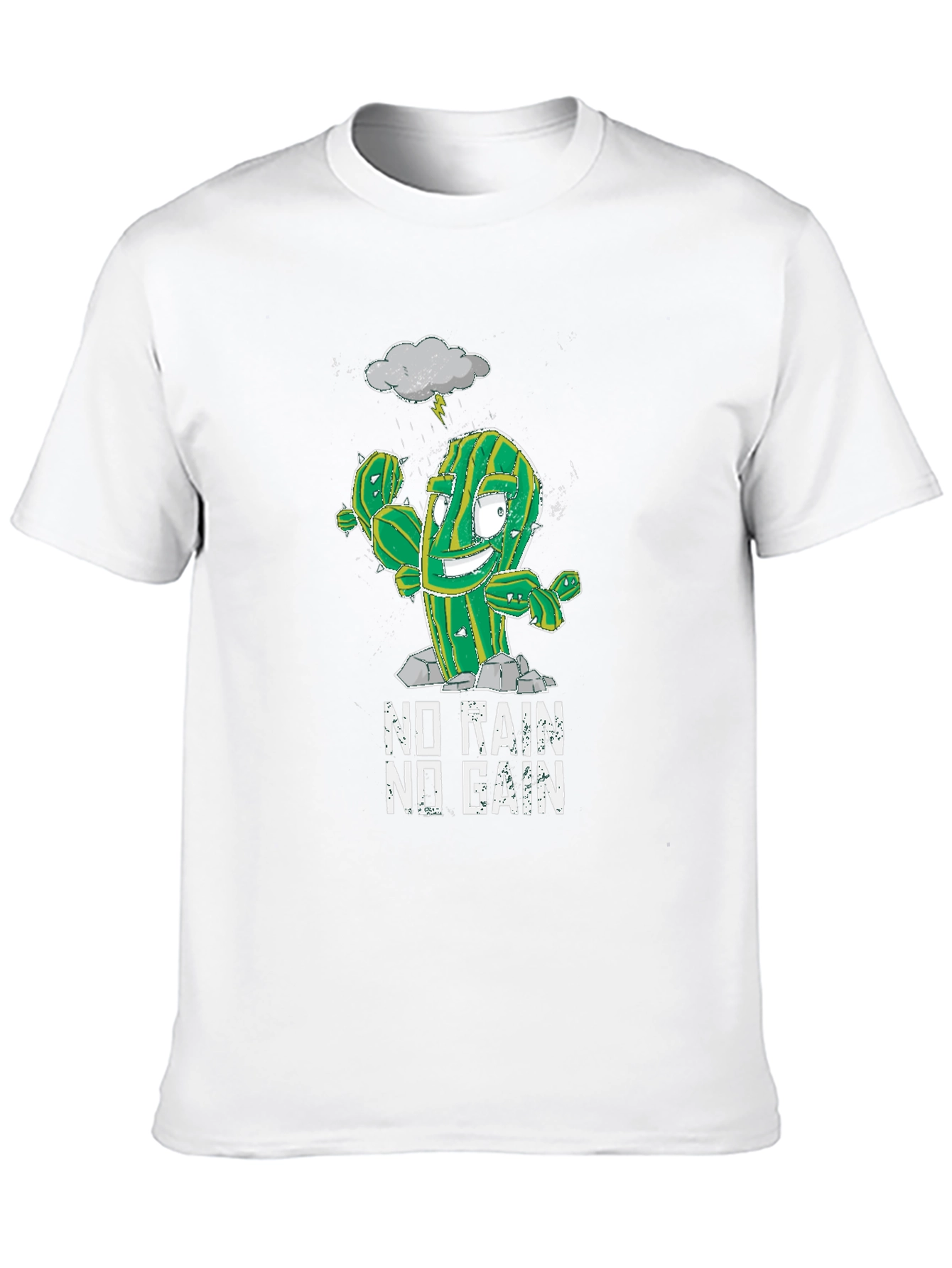 Funny Cactus Gym T-Shirt - No Rain No Gain