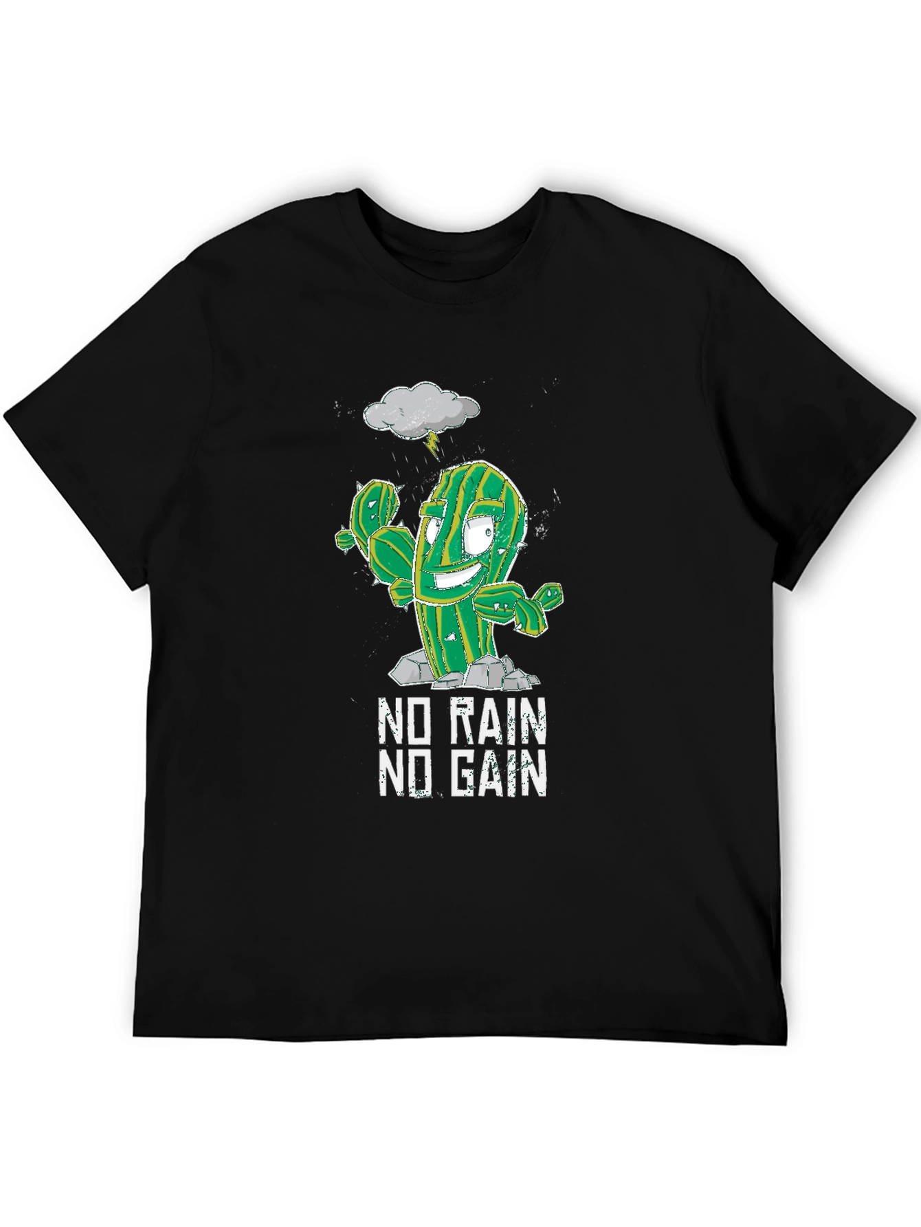 Funny Cactus Gym T-Shirt - No Rain No Gain
