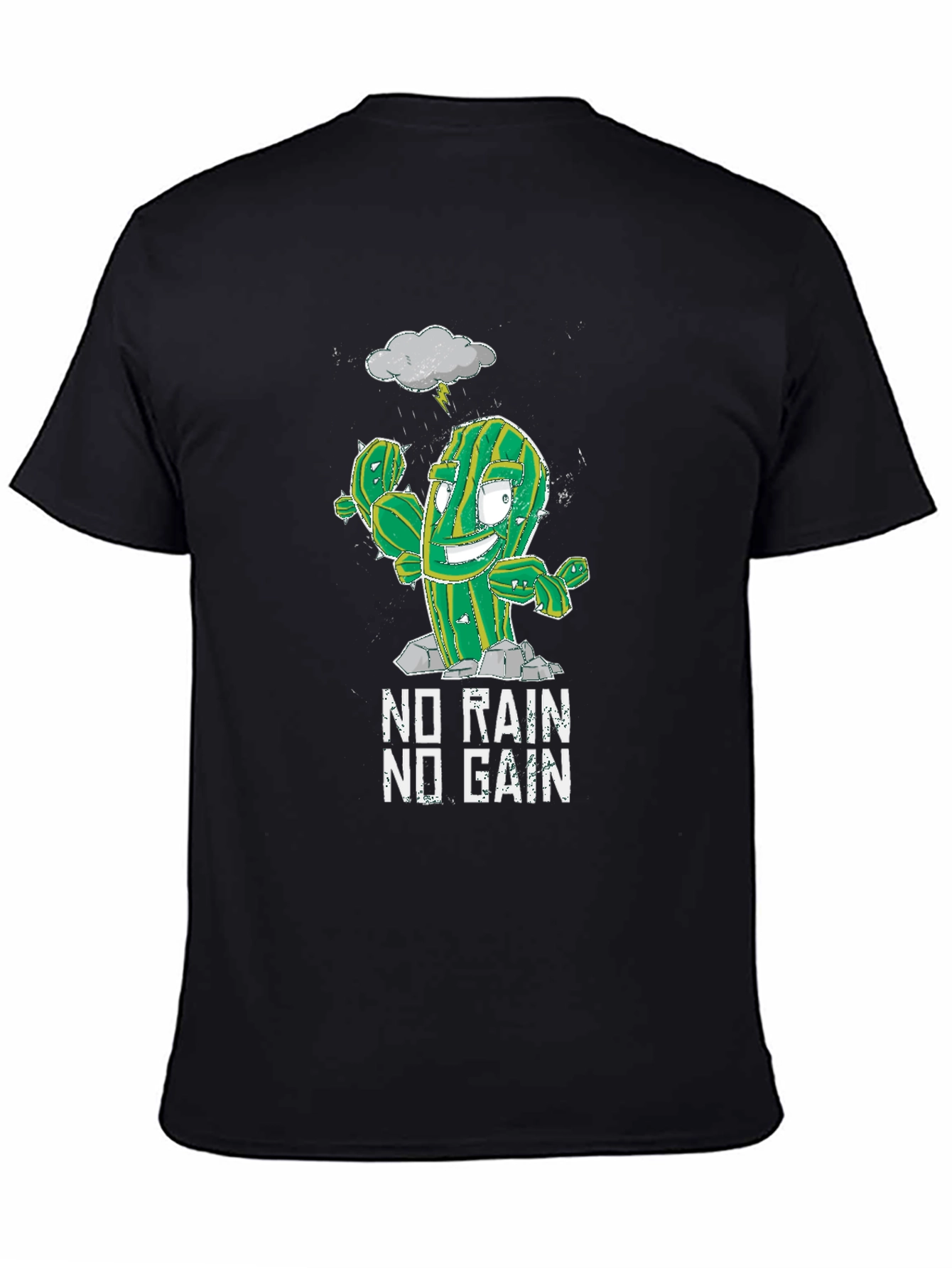 Funny Cactus Gym T-Shirt - No Rain No Gain