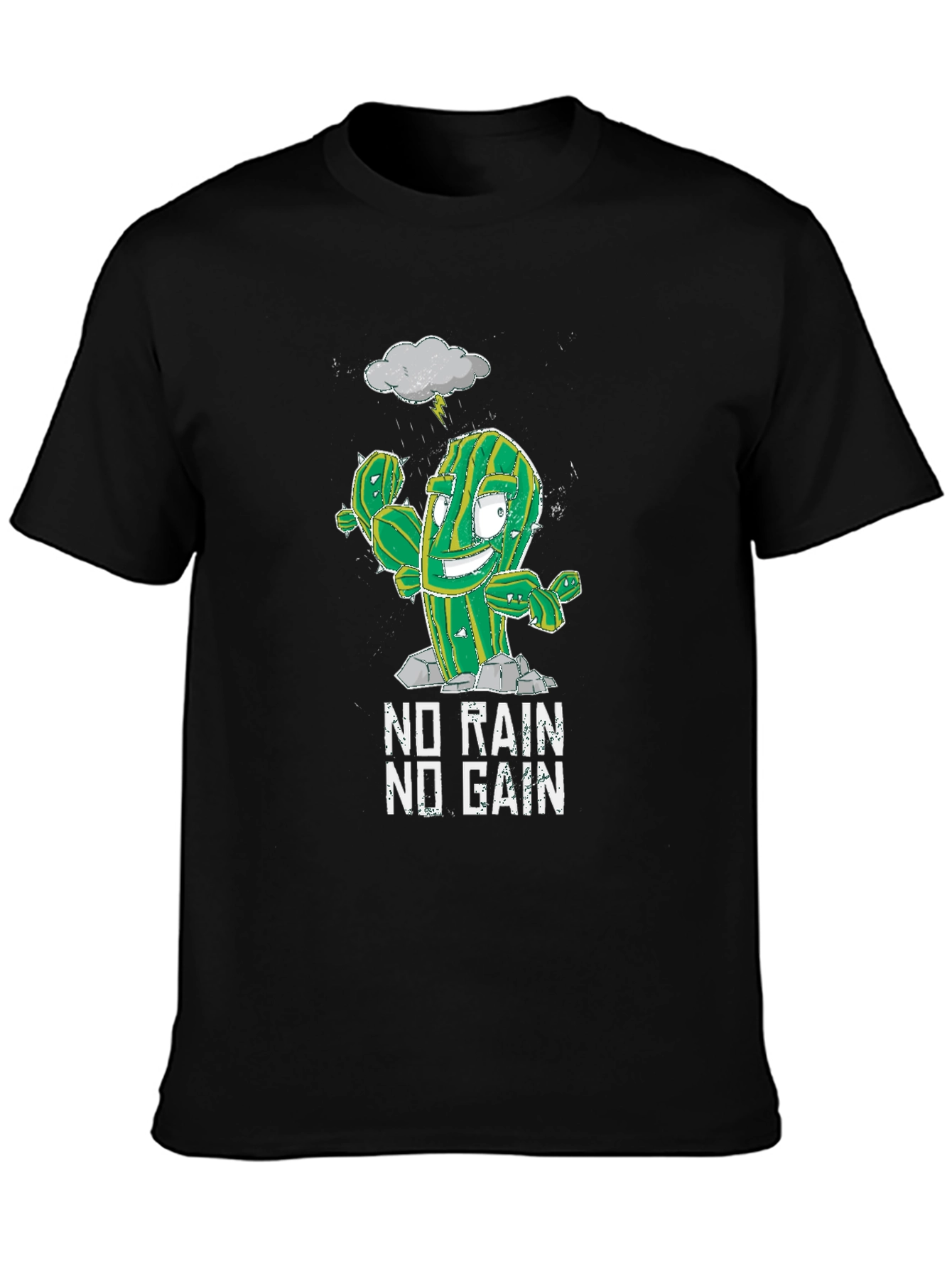 Funny Cactus Gym T-Shirt - No Rain No Gain
