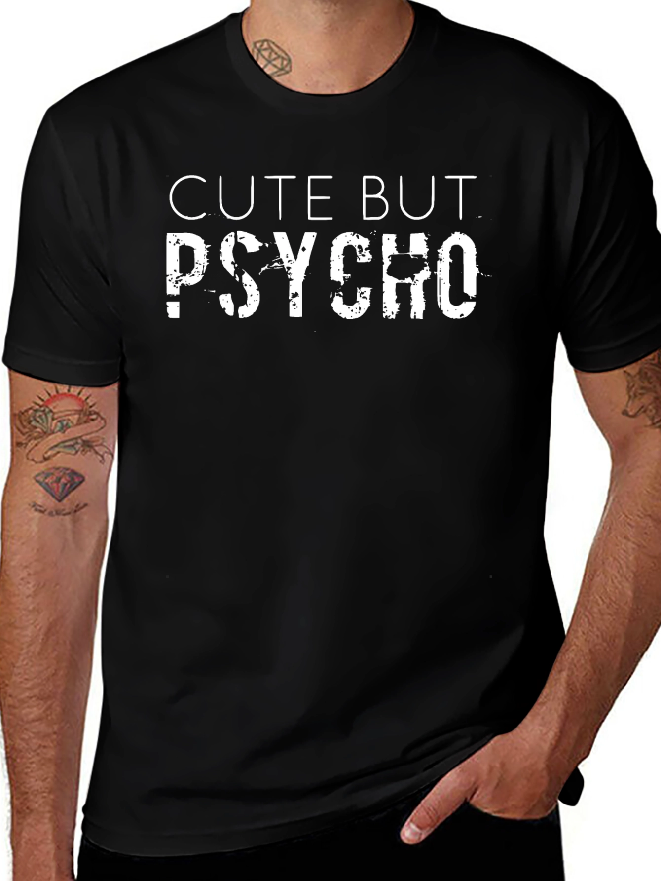 Cute But Psycho Graphic T-Shirt - Black