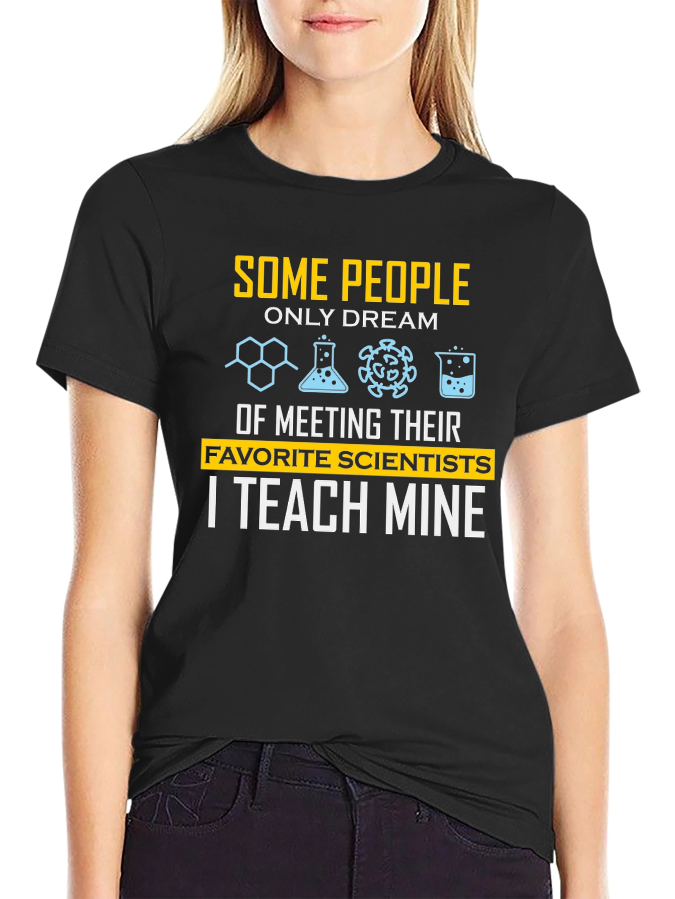 Scientist Teacher Black Cotton T-Shirt
