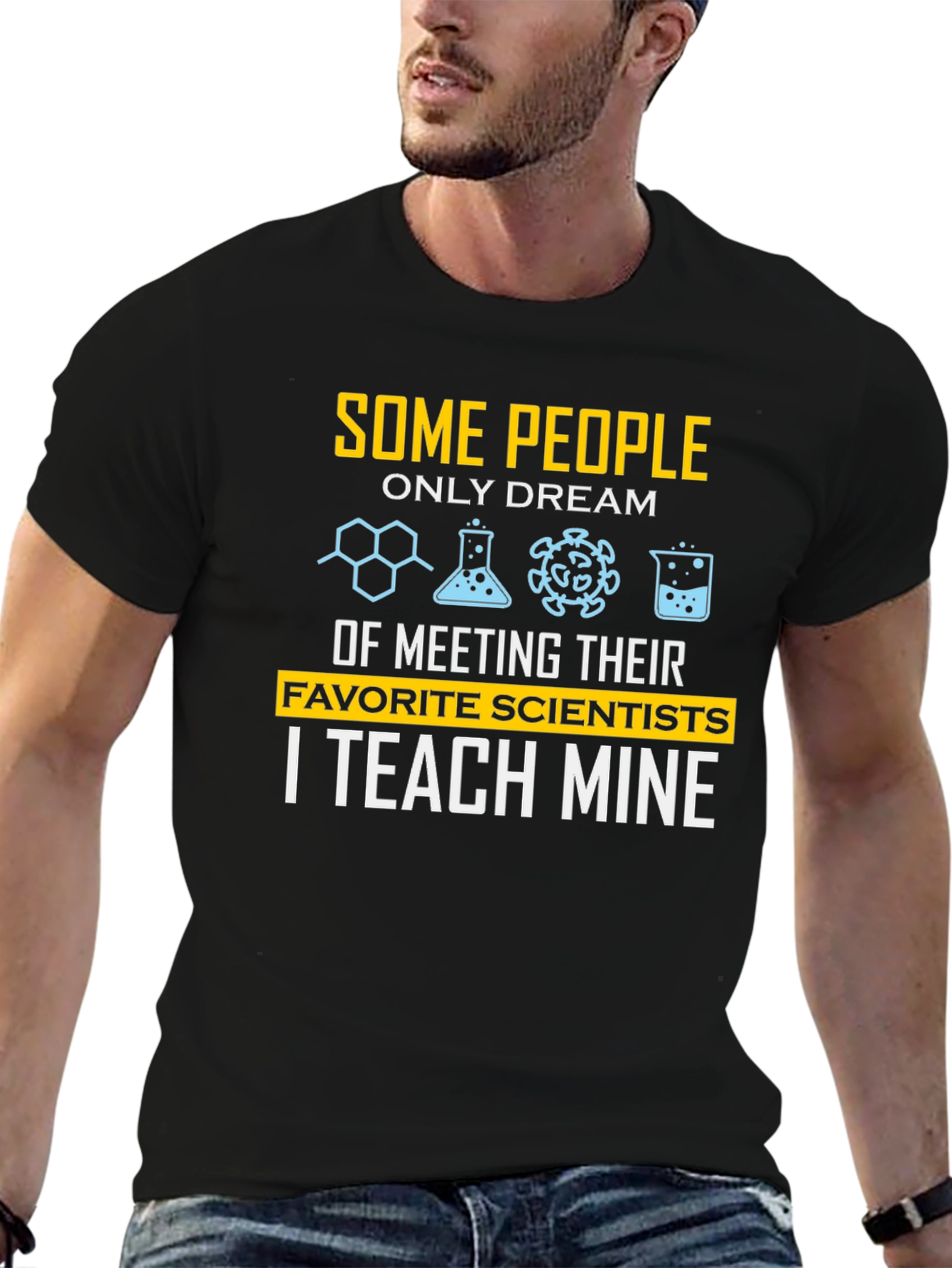 Scientist Teacher Black Cotton T-Shirt
