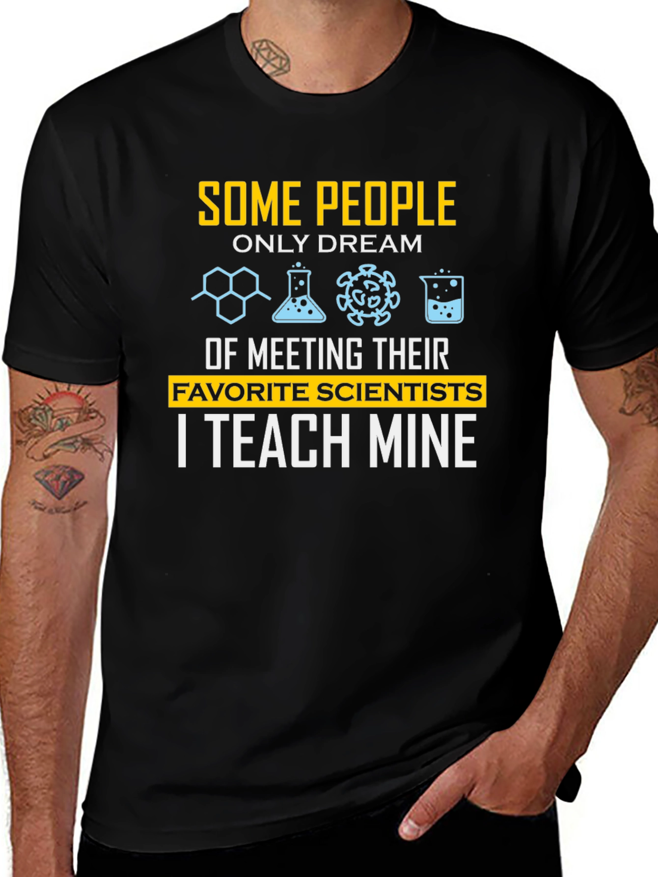 Scientist Teacher Black Cotton T-Shirt