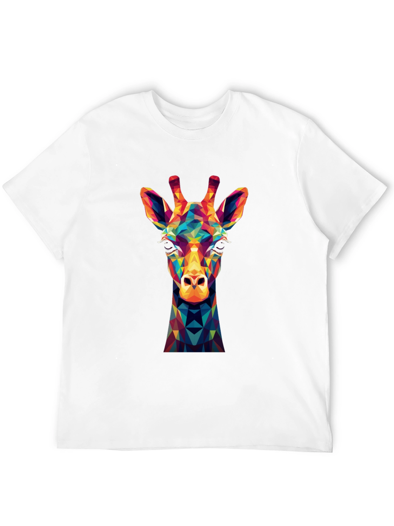 Geometric Giraffe Graphic Tee - Modern Art Shirt