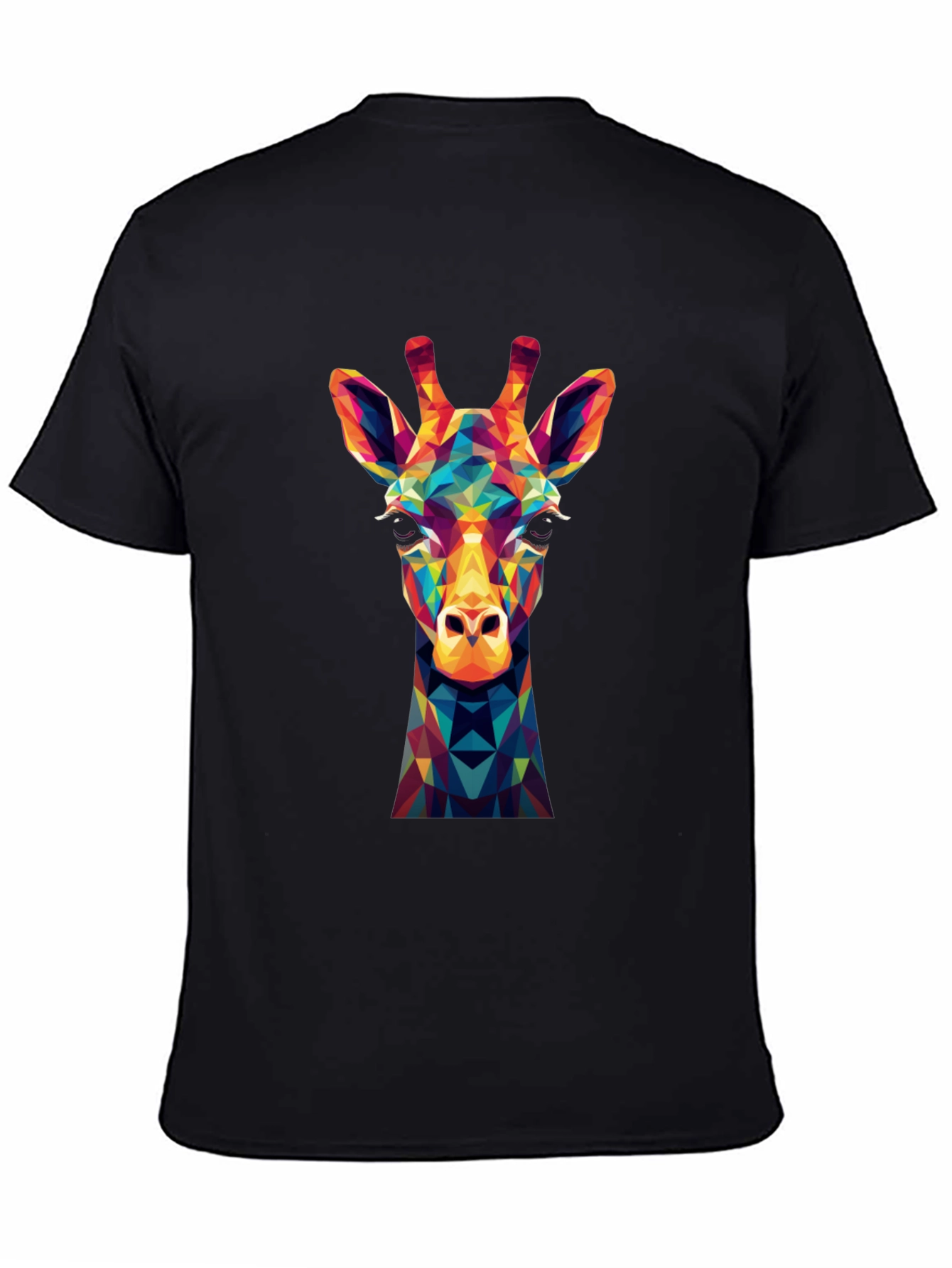 Geometric Giraffe Graphic Tee - Modern Art Shirt