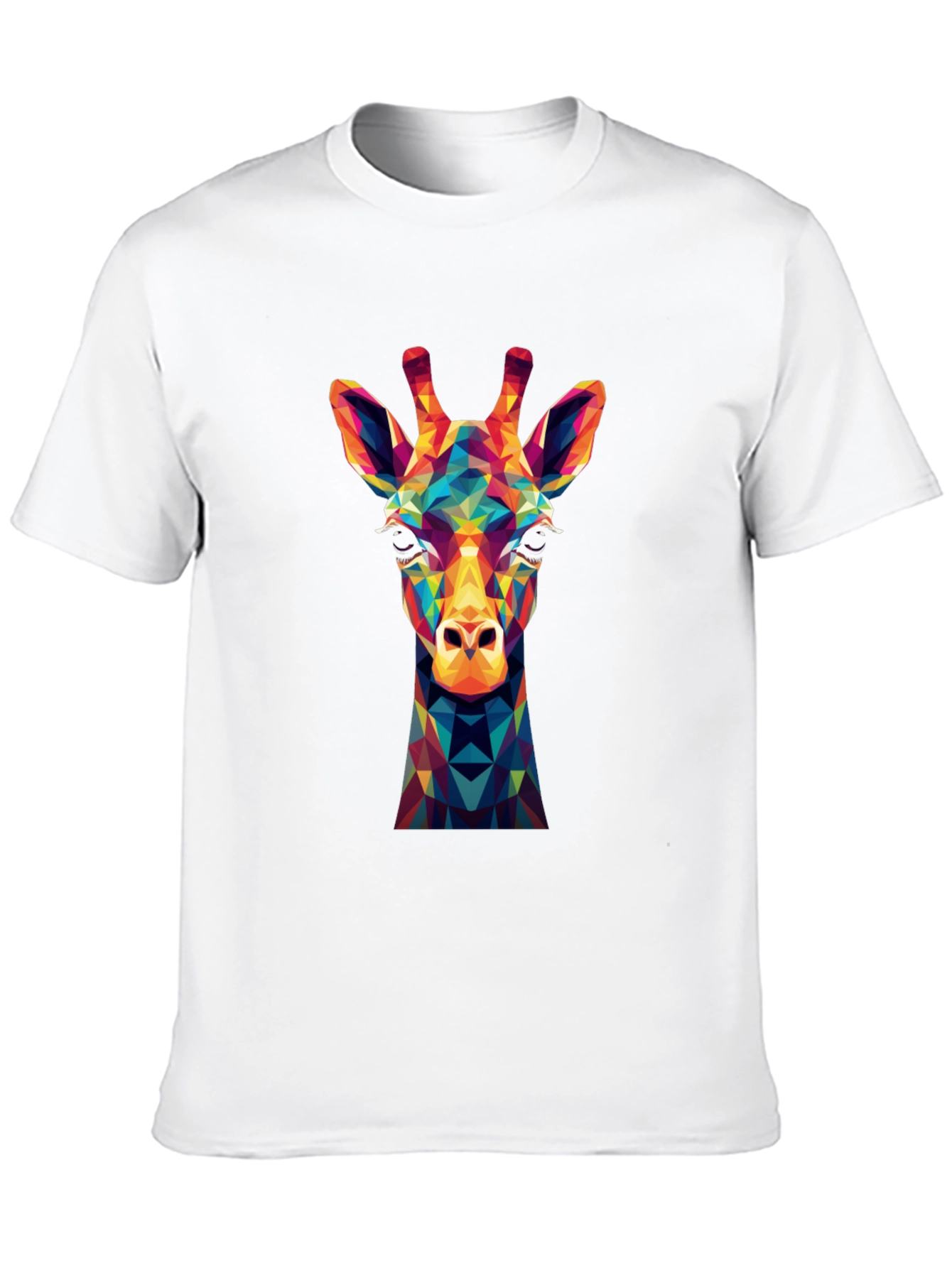 Geometric Giraffe Graphic Tee - Modern Art Shirt