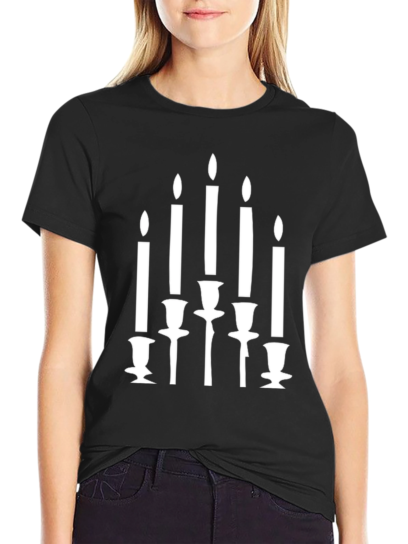 Mens Black Candle Graphic Tee