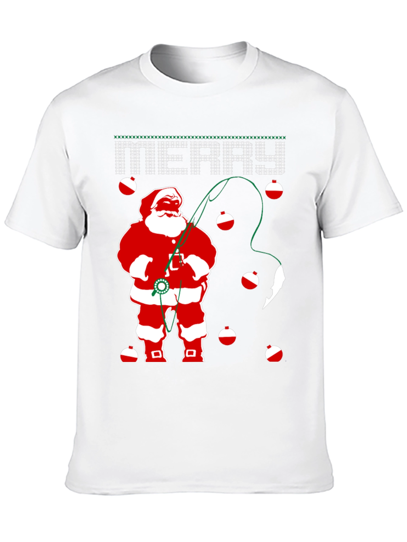 Santa Fishing Christmas T-Shirt